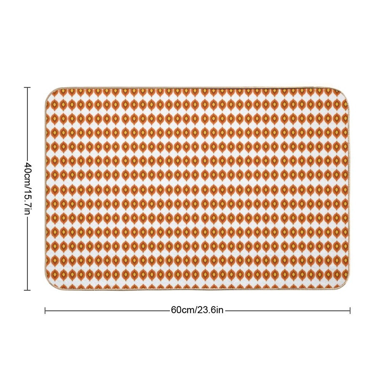 Retro 70s Mid-Century Mod Pattern – Burnt Orange Vibes  Repositionable Bath Mat