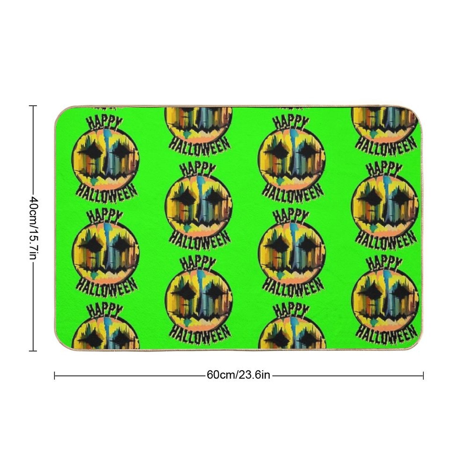 Glitchy Pumpkin Face – Happy Halloween Art  Pet-Safe Bath Mat