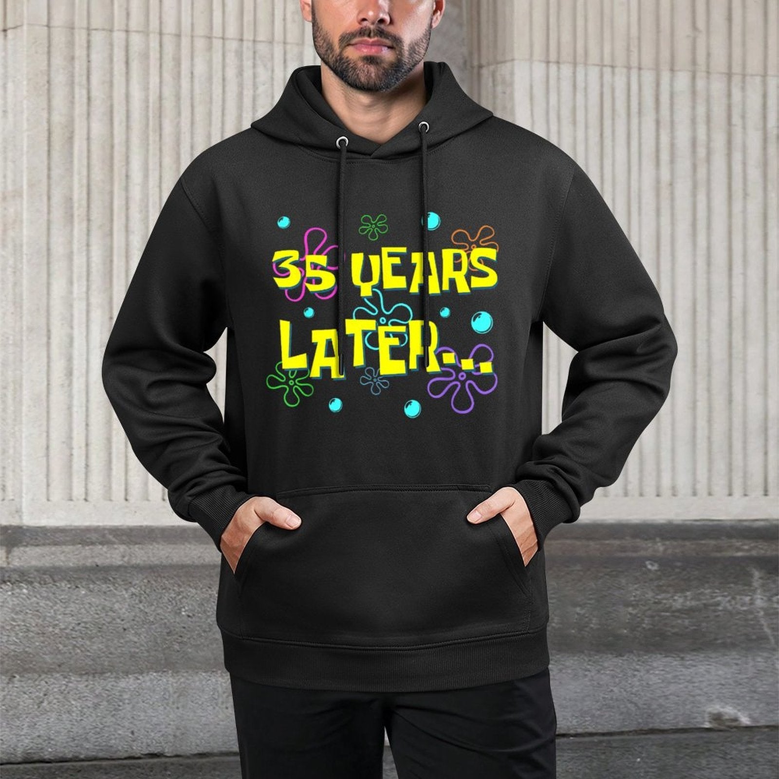 35 Years Later 35th Birthday Party 35 Year Old Funny Meme Adjustable Hood Hoodie