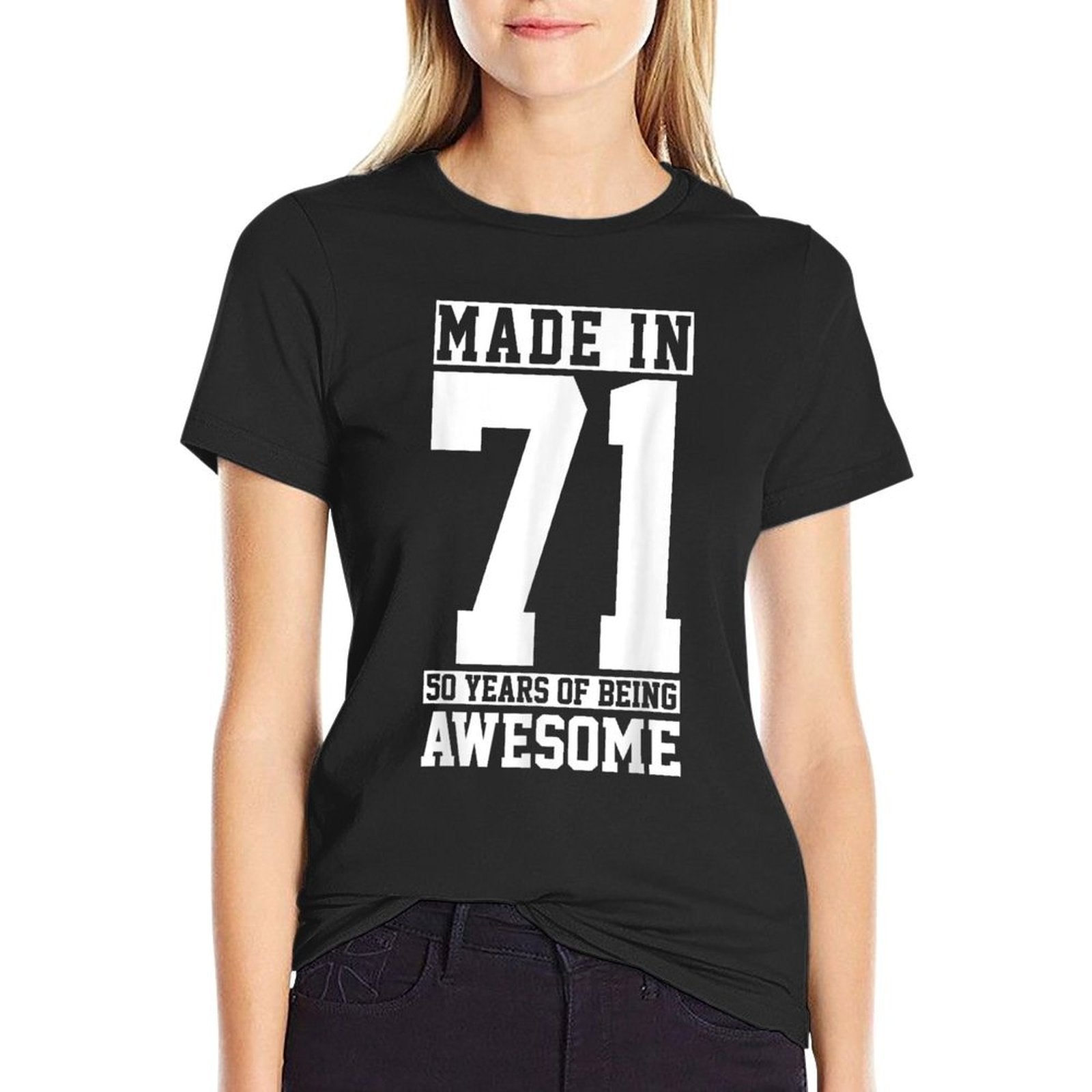 1971 50 Years Of Being Awesome Funny 50th Birthday Gift  Wrinkle-resistant T-Shirt