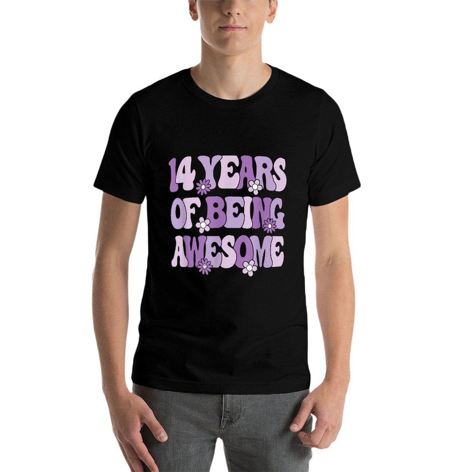 14 Years Of Being Awesome 14 Years Old Girl 14th Birthday  Trendy Pattern T-Shirt