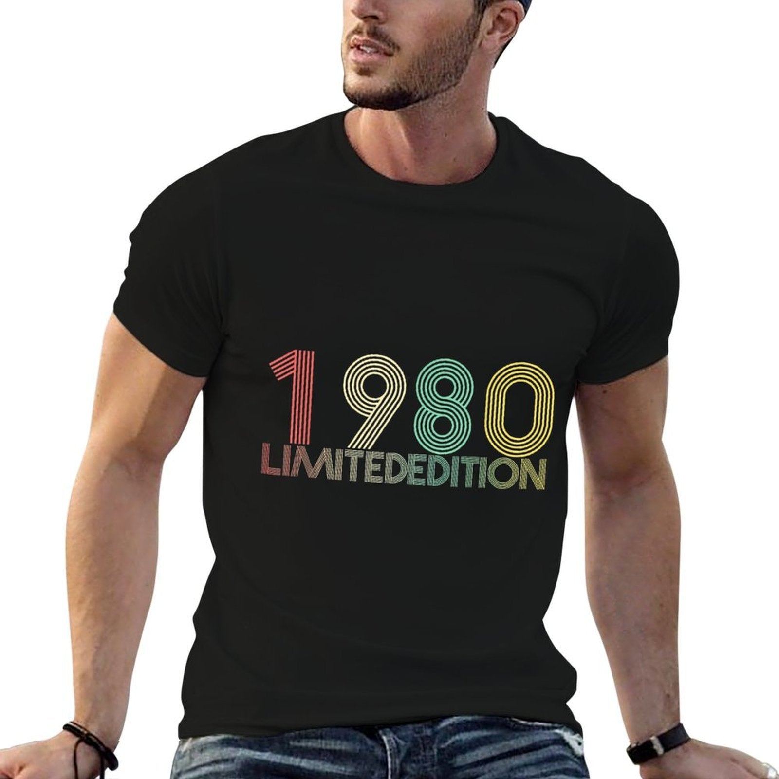 1980 40th Birthday Gift Vintage Retro Men Women 40 Years Old  Oversized Silhouette T-Shirt