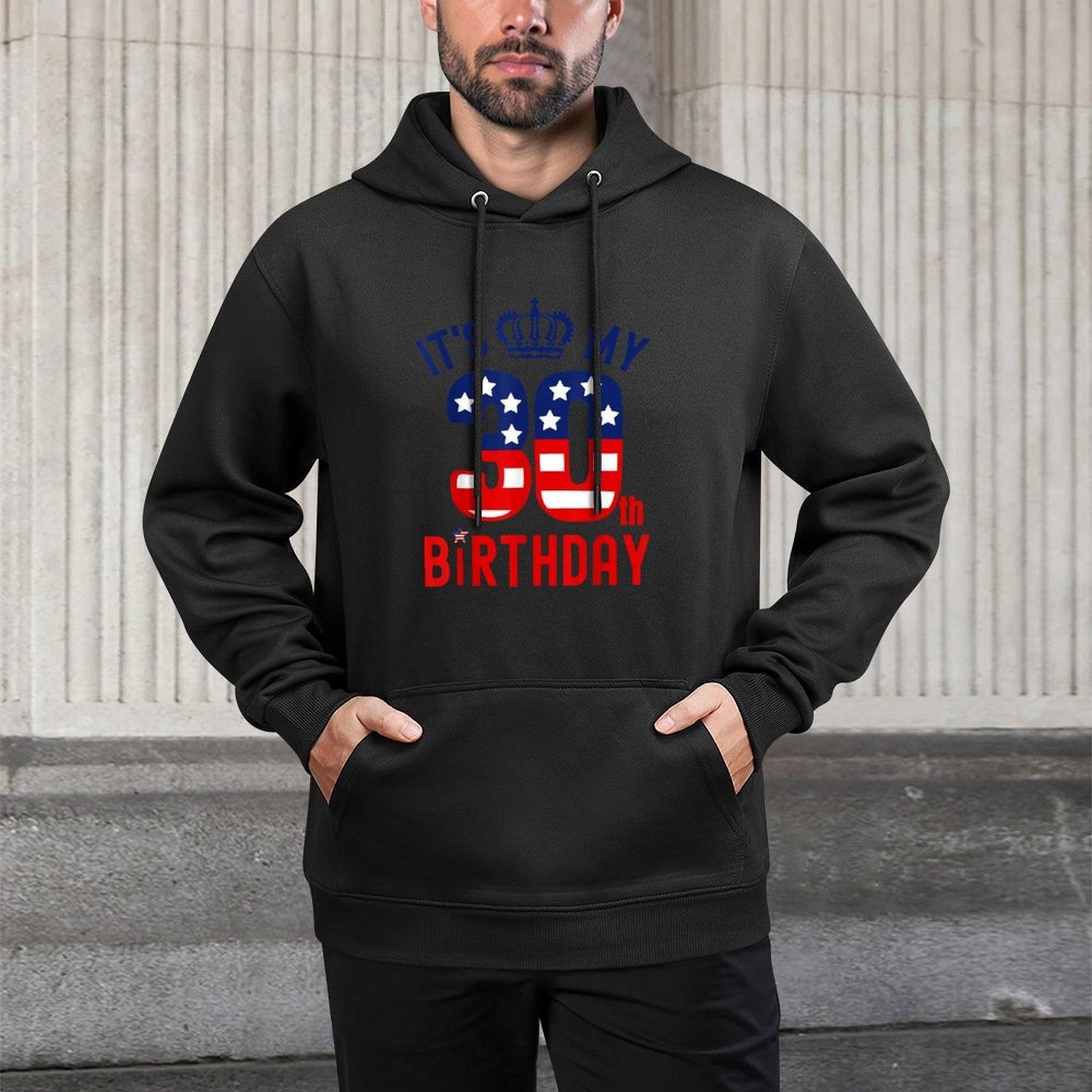 30 Year Old Patriotic Happy Birthday Its My 30th Birthday Breathable Fabric Hoodie