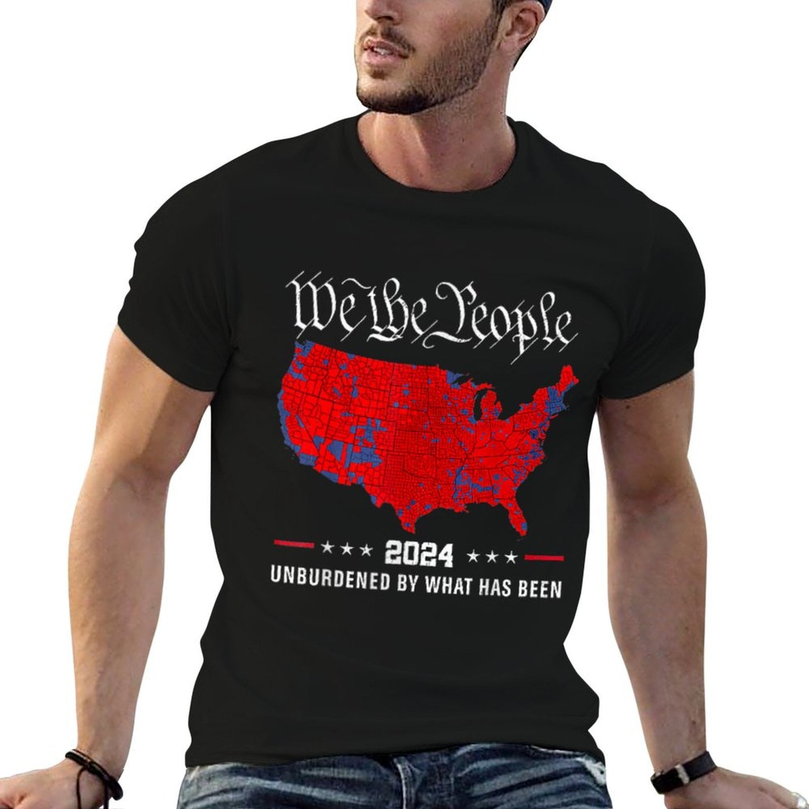 2024 Trump Winner Election Map Unburdened By What Has Been  Tagless Design T-Shirt