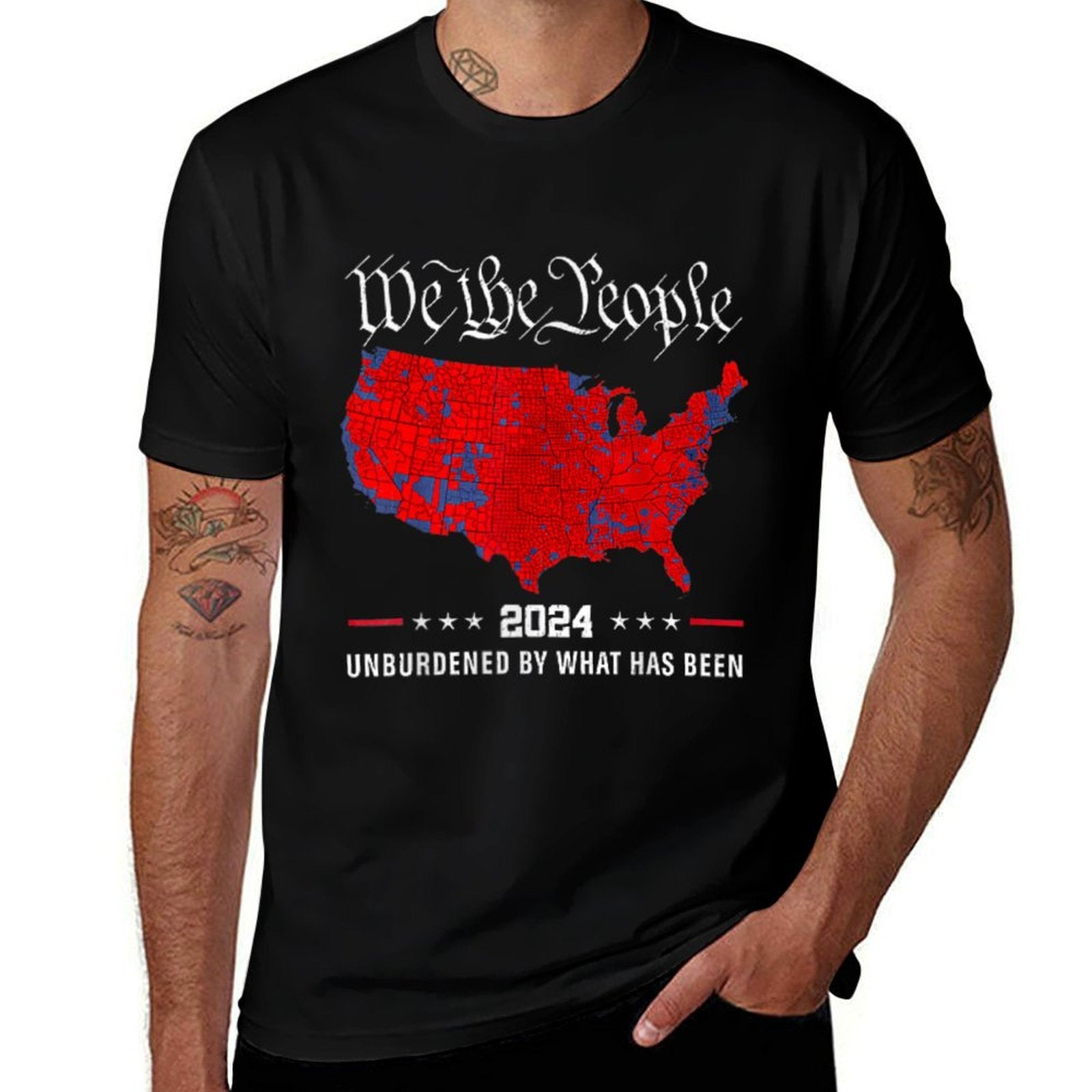 2024 Trump Winner Election Map Unburdened By What Has Been  Tagless Design T-Shirt