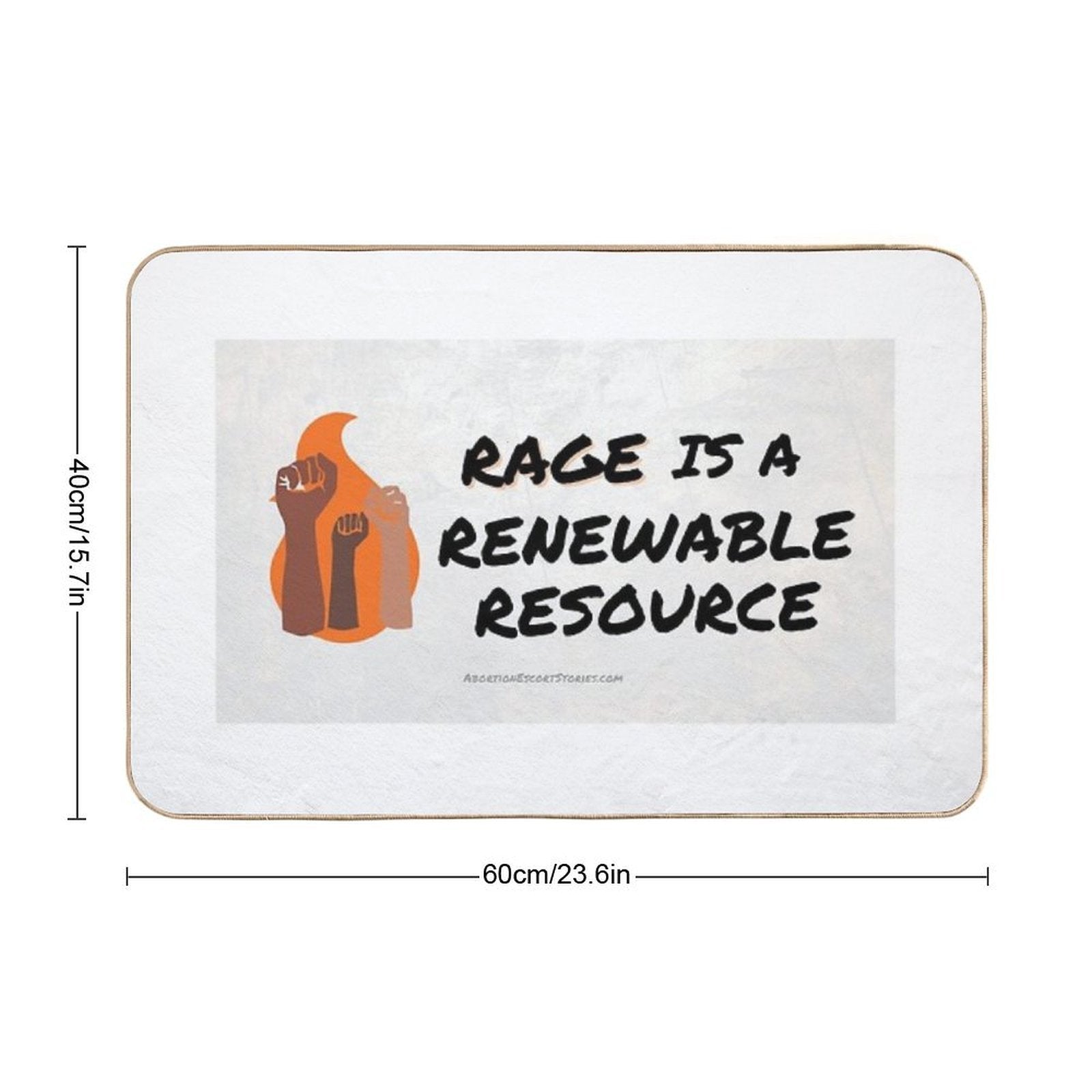 Rage Is A Renewable Resource – Flame And Fists Logo – Light Background Horizontal  Versatile Bath Mat
