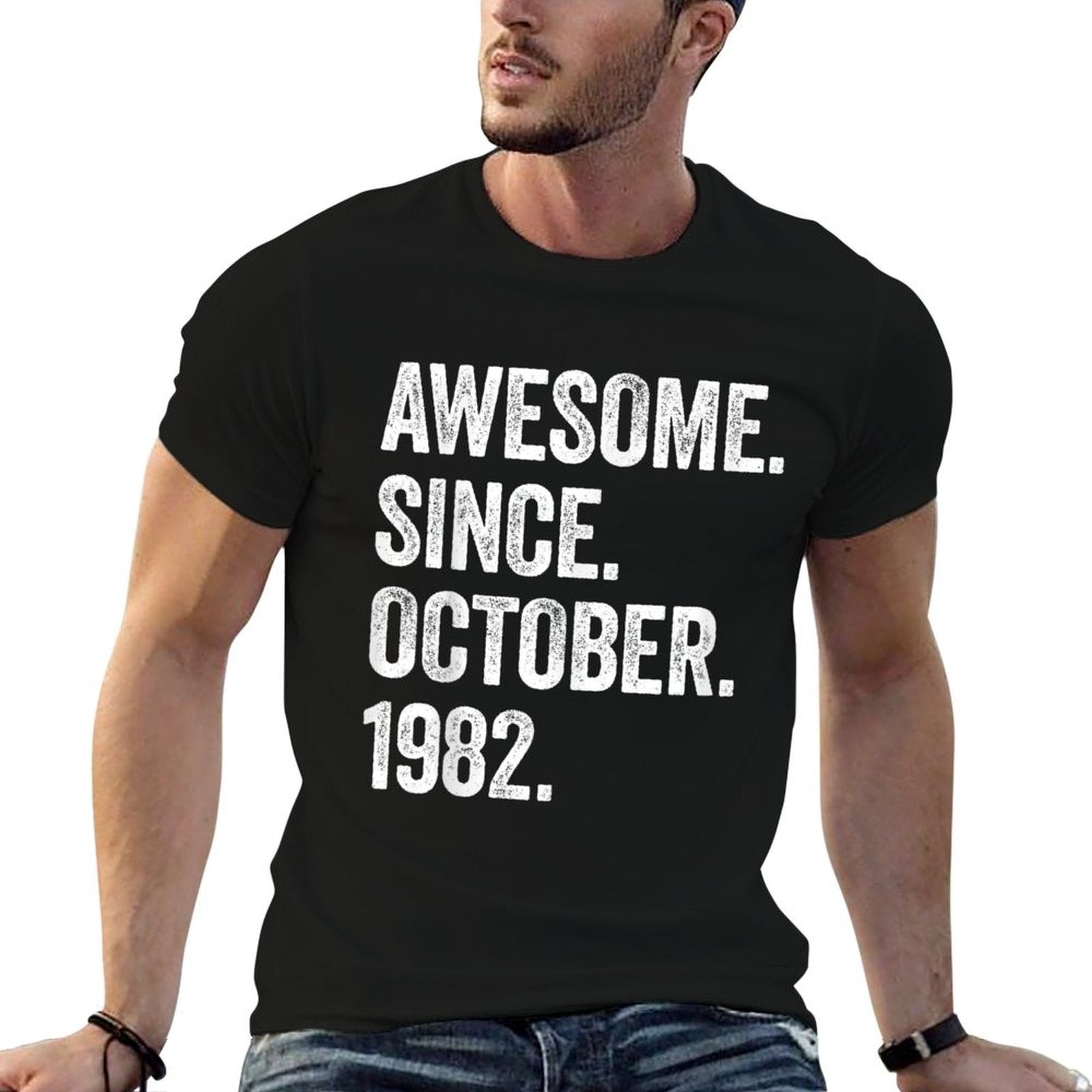 40 Years Old Awesome Since October 1982 40th Birthday  Easy-care T-Shirt