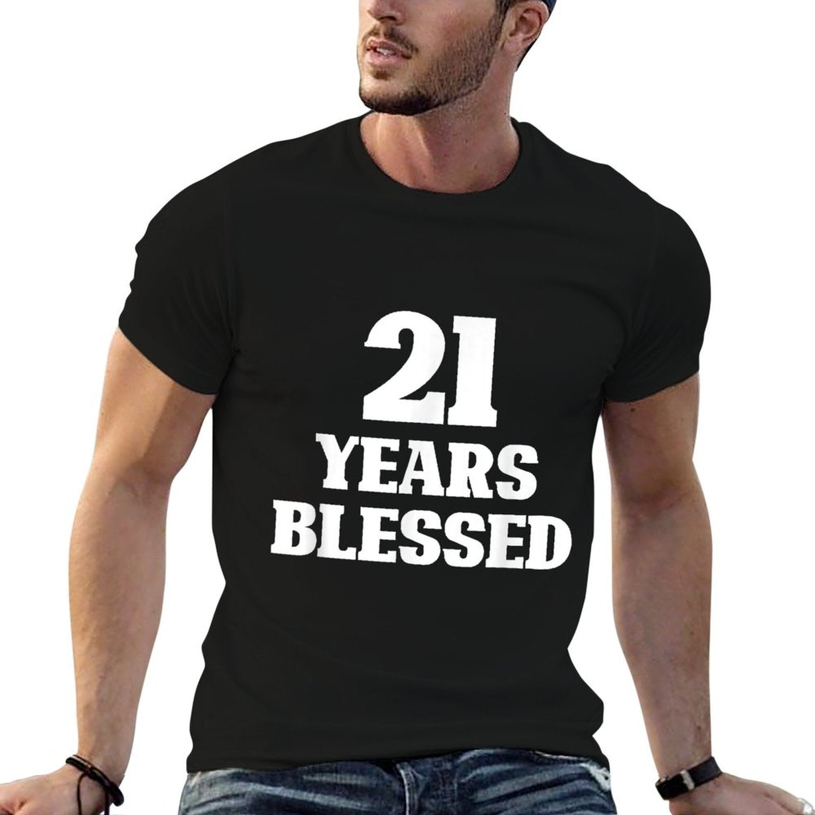 21 Years Blessed 21st Birthday Christian Religious Jesus God  Relaxed-fit T-Shirt