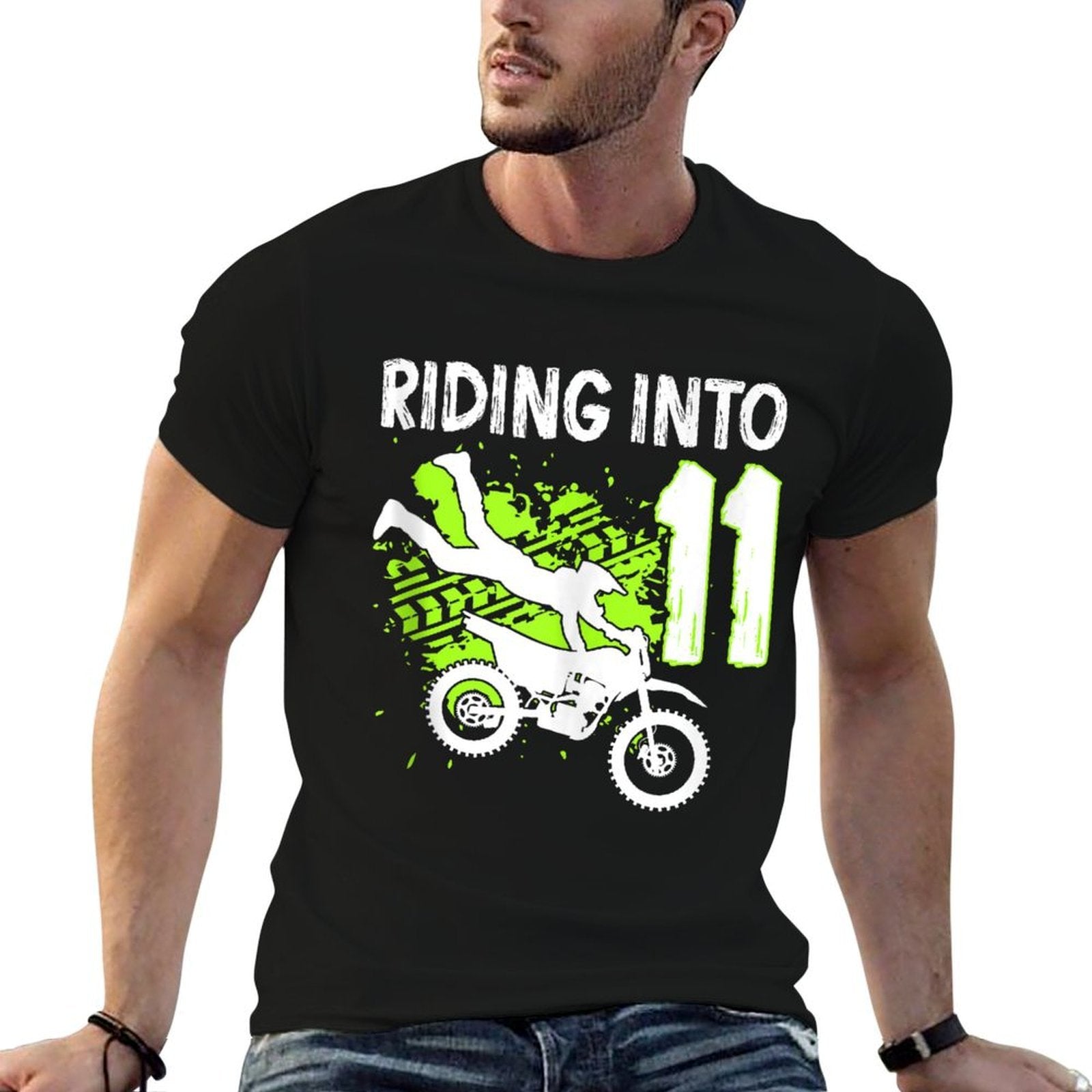 11th Motocross Birthday Eleven Year Old Motocross Rider  Easy-care T-Shirt