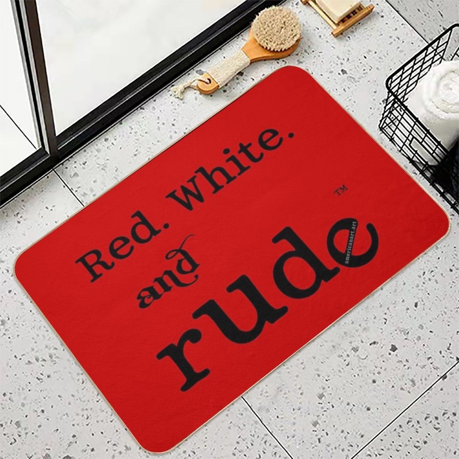 Red. White. And RUde™ (for Bight Products)  Multi-Purpose Bath Mat