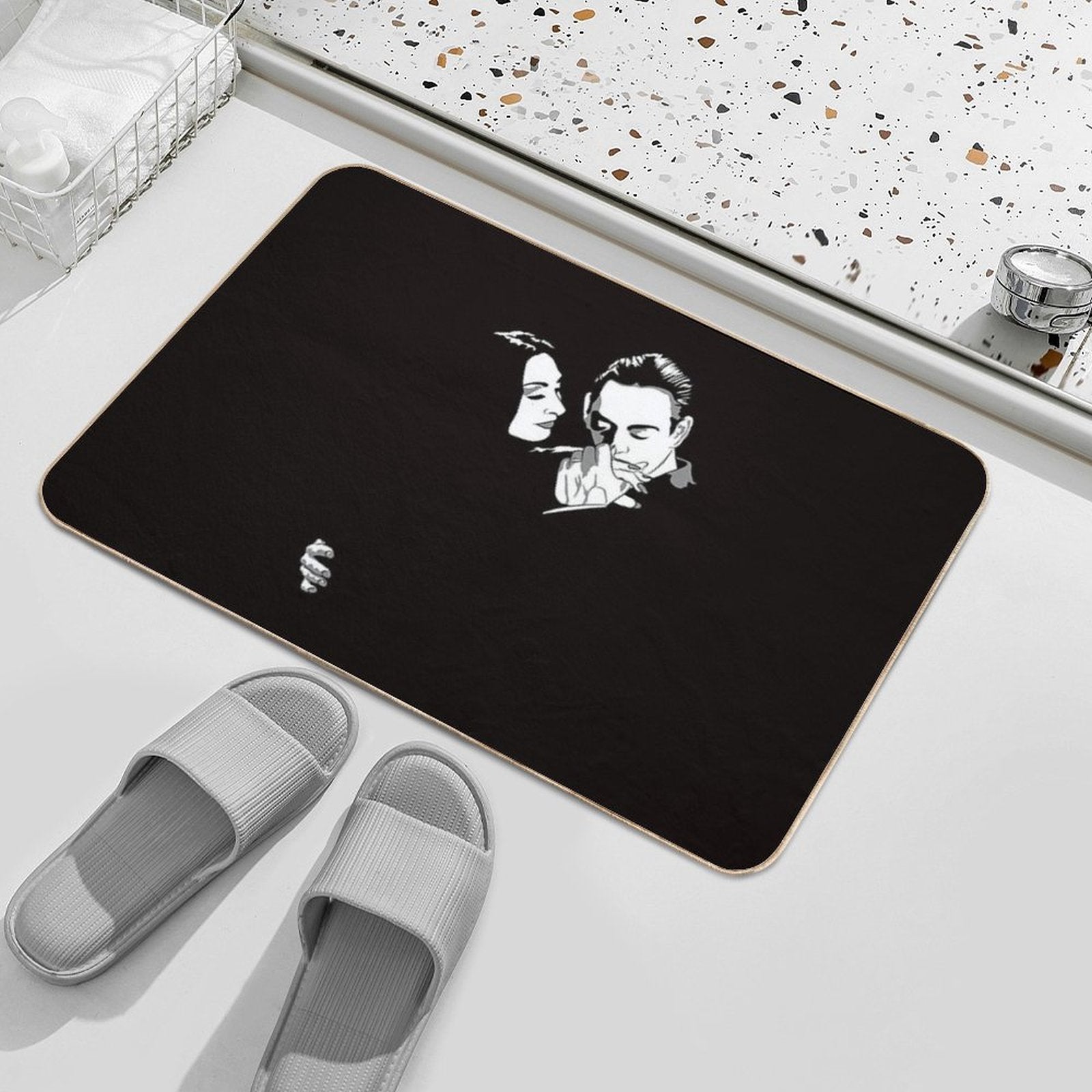 Gomez And Morticia  Easy To Clean Bath Mat