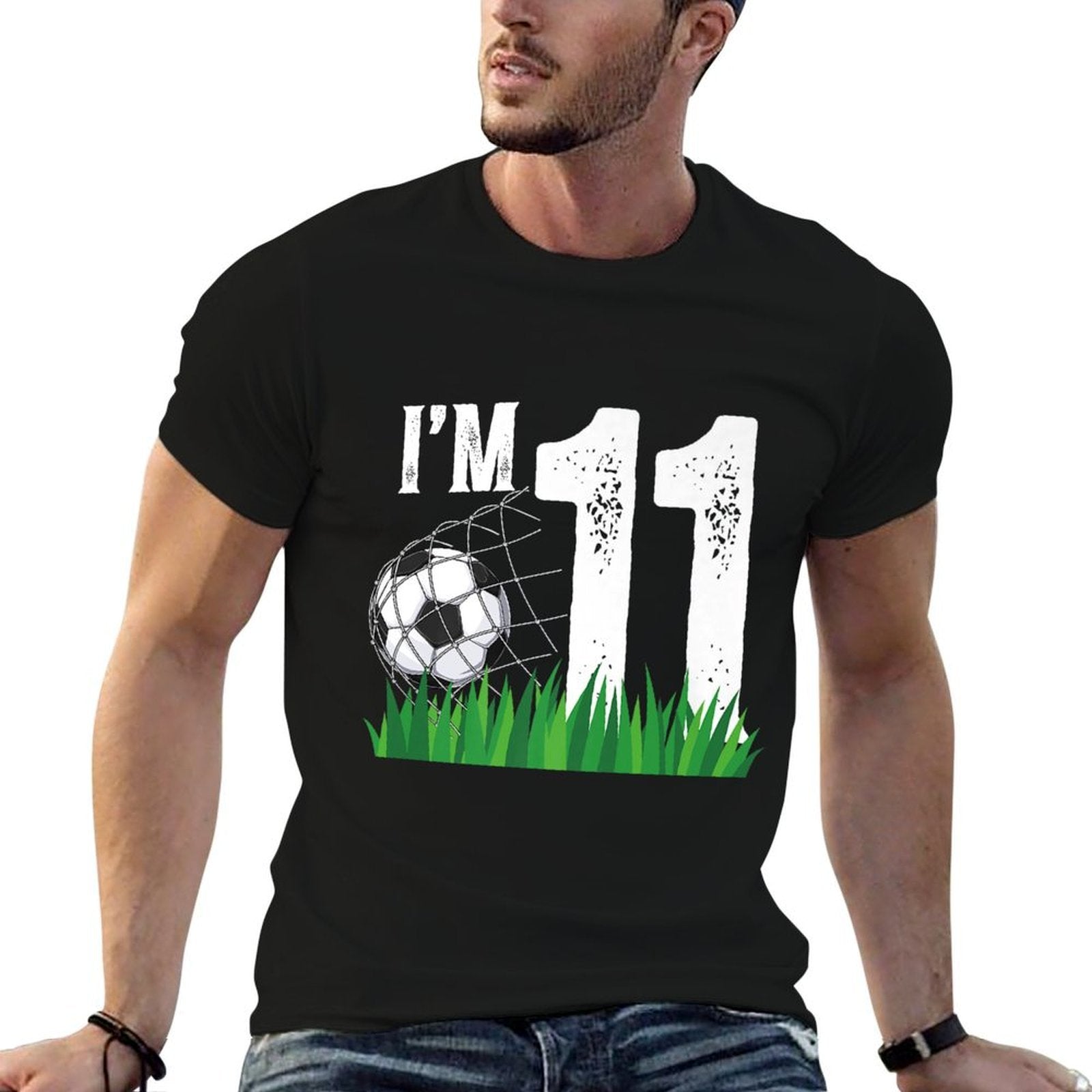 11th Soccer Birthday Party Eleven Year Old Soccer Player Premium  Heathered Texture T-Shirt