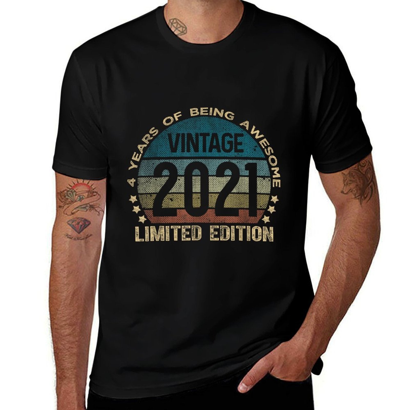 4 Year Old Gifts Vintage 2021 Limited Edition 4th Birthday  Soft T-Shirt