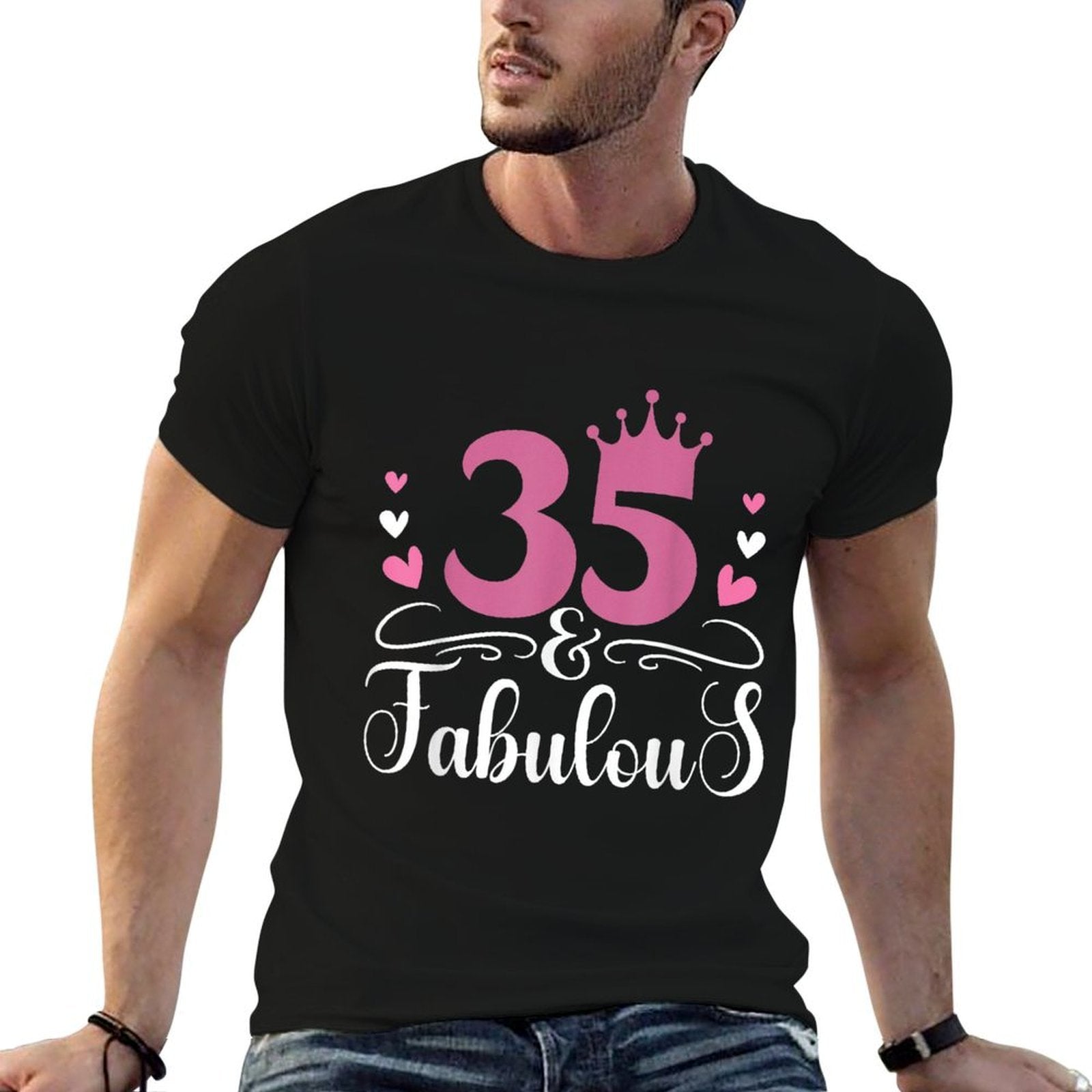 35 & Fabulous Queen Crown 35 Year Old 35th Birthday  Odor-resistant T-Shirt
