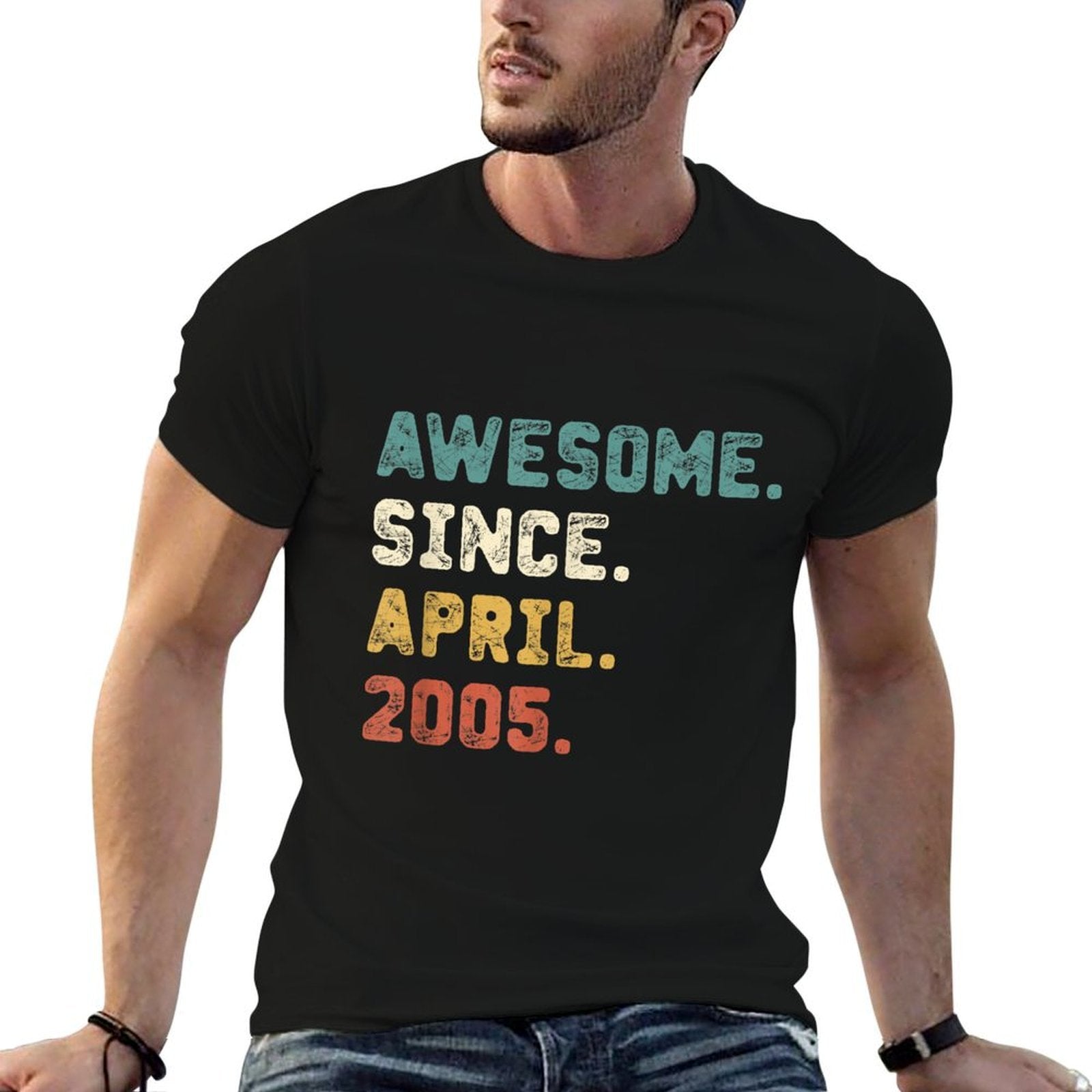 17 Years Old Gifts Awesome Since April 2005 17th Birthday  Vintage-inspired T-Shirt