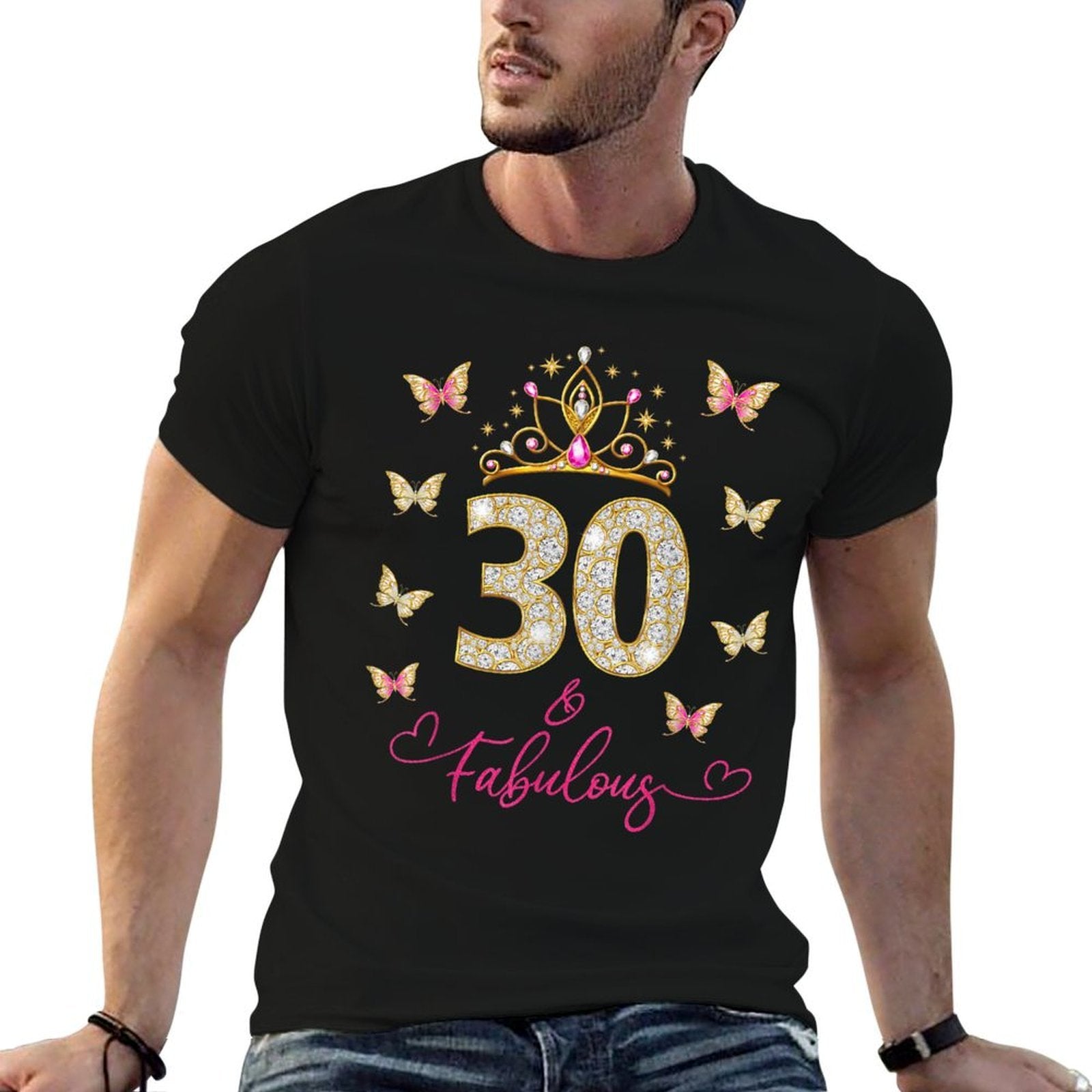 30 And Fabulous, 30 Years Old Women, 30th Birthday  Summer-ready Fabric T-Shirt