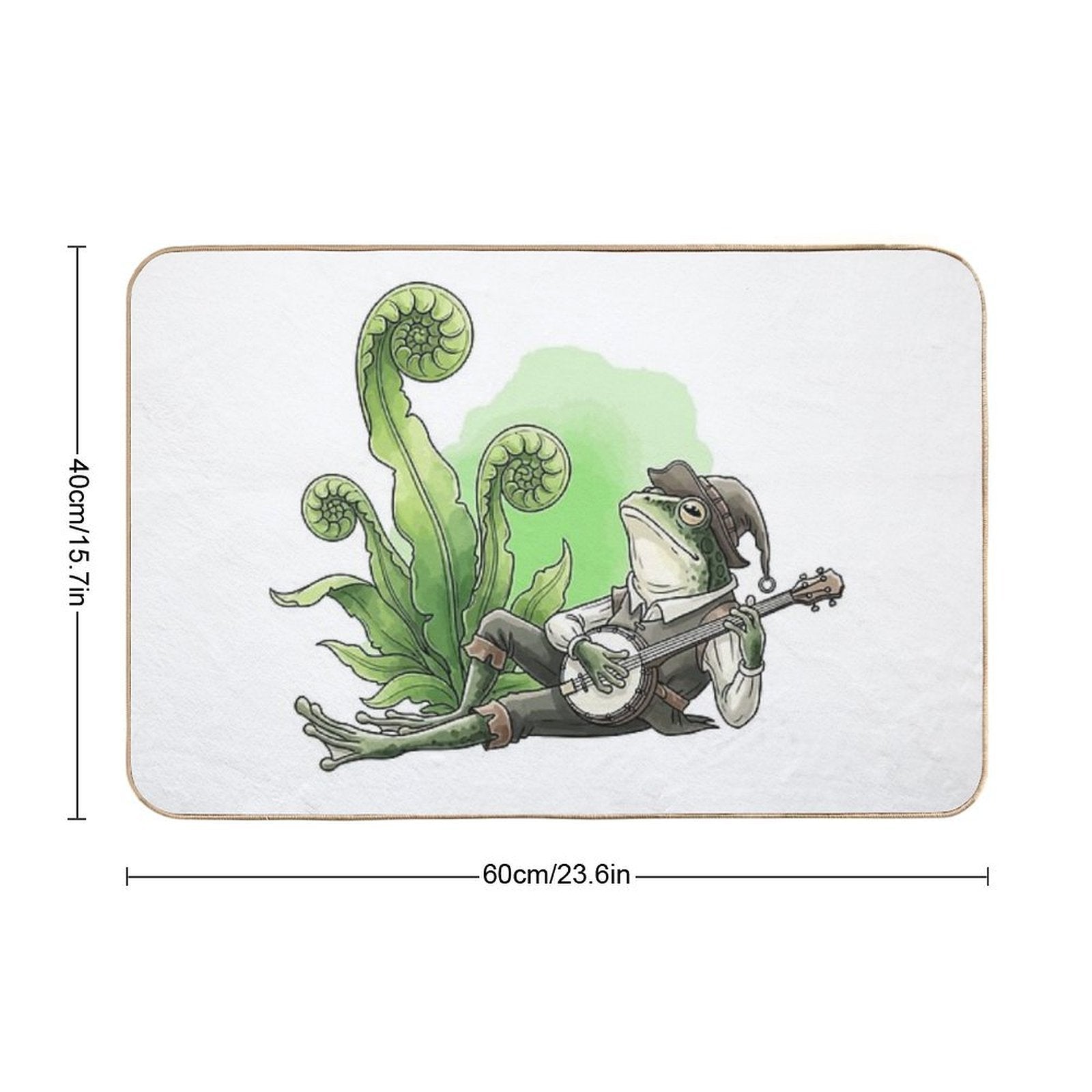 Whimsical Banjo Frog Music  High-Traffic Bath Mat