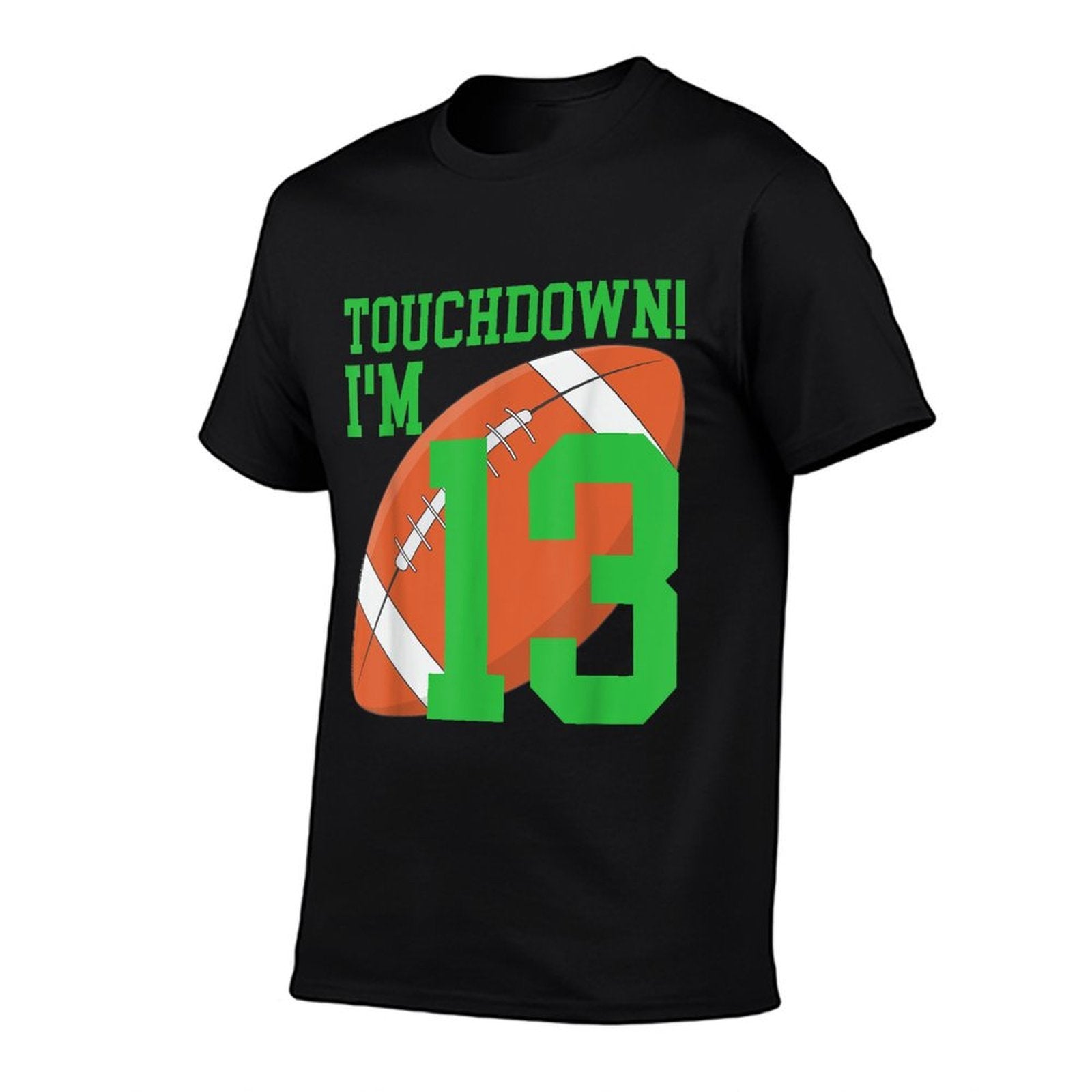 13th Birthday Football Thirteen Year Old Football Player  Wrinkle-resistant T-Shirt