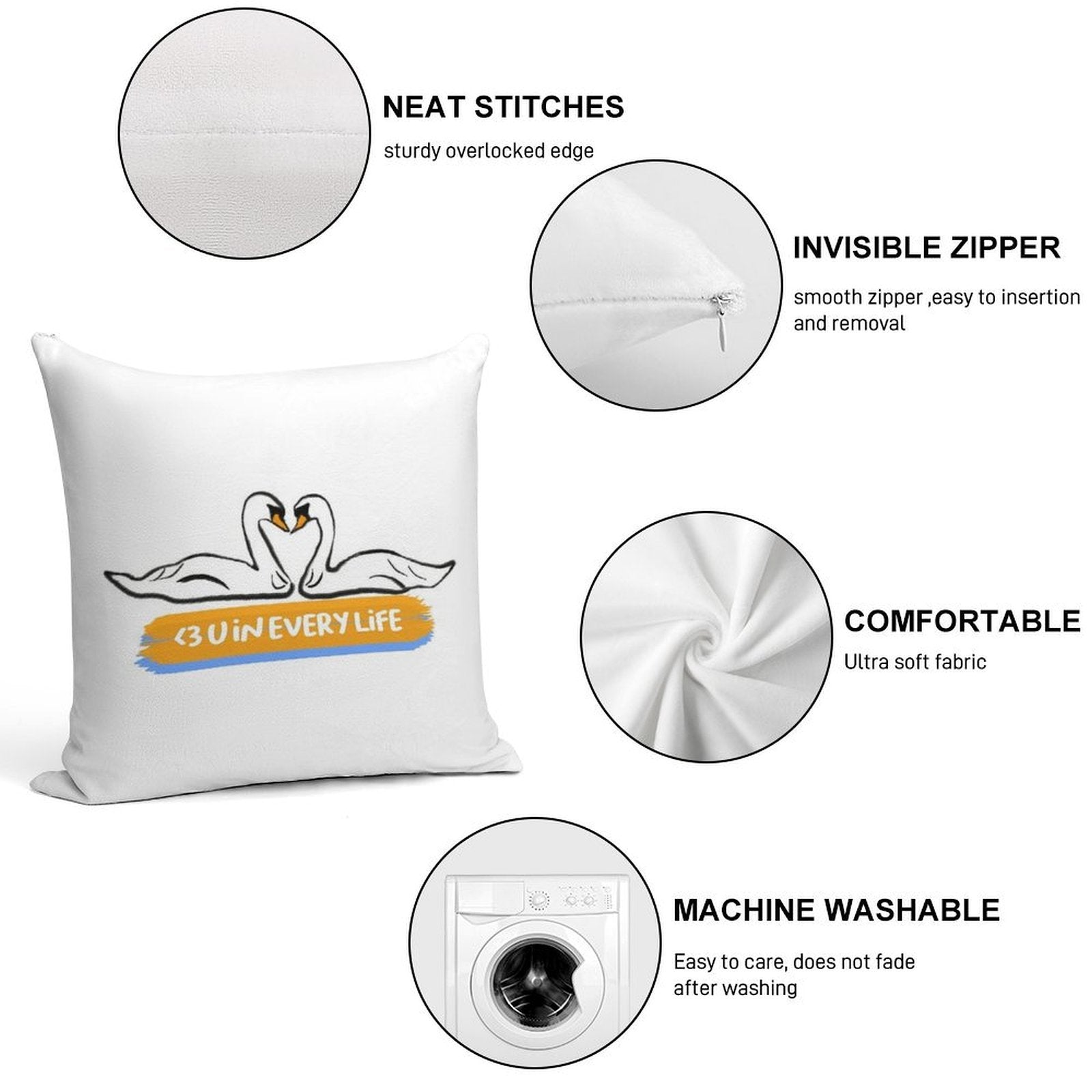 3 U in Every Life Soft Home Decor Throw Pillow