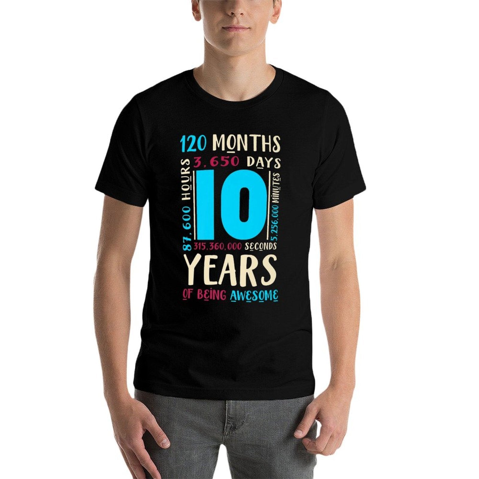 10th Birthday Kids Ten Gift for 10 Year Old Boys Girls Premium  Summer-ready Fabric T-Shirt