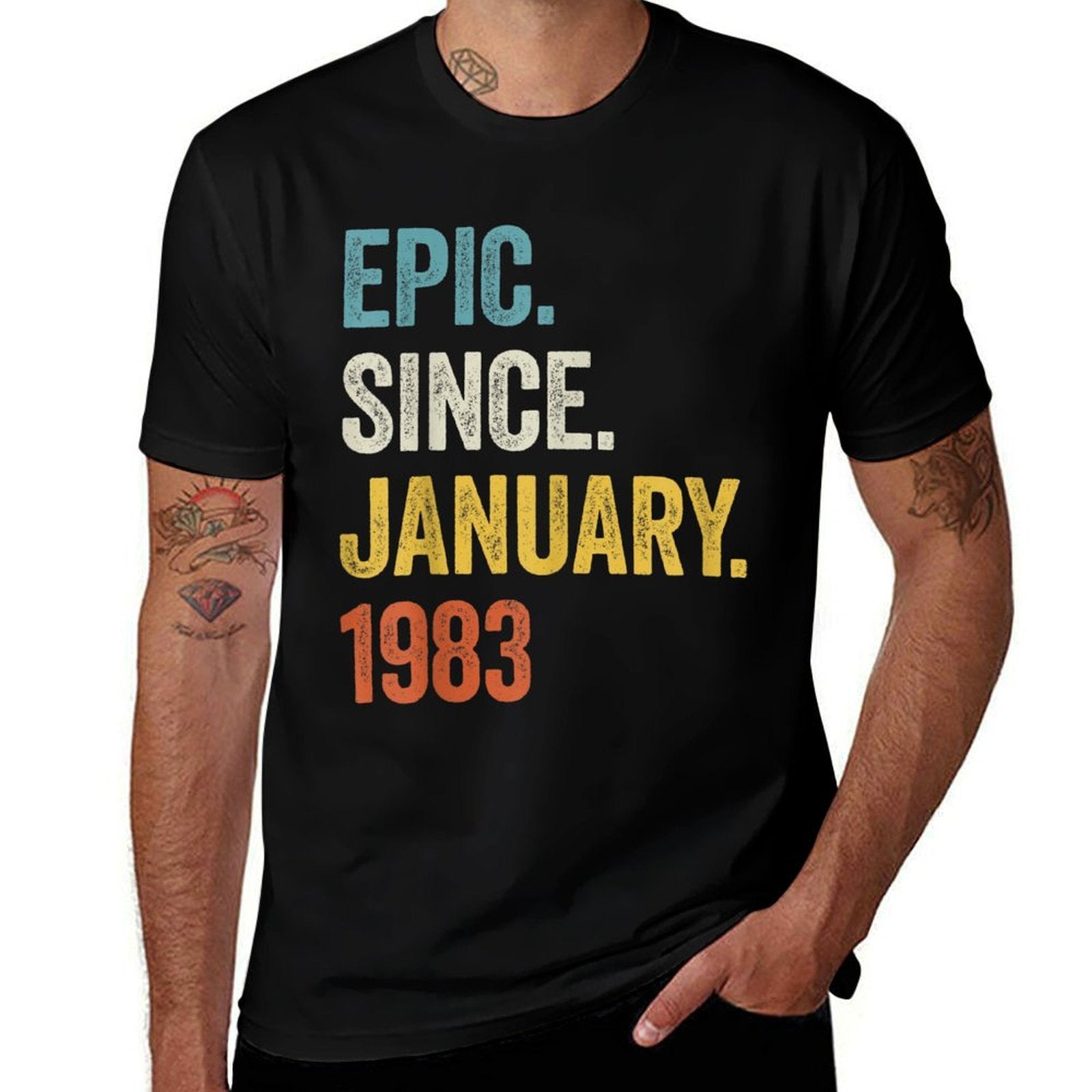 40 Years Old Epic Since January 1983 40th Birthday  Cotton T-Shirt