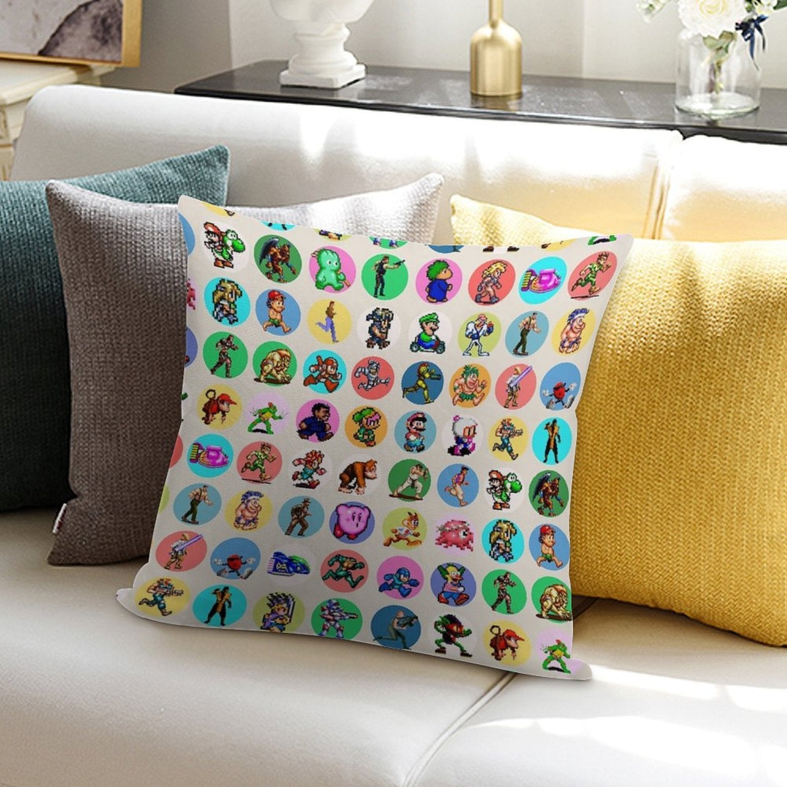 16BIT ICONS Soft Easy Maintenance Throw Pillow