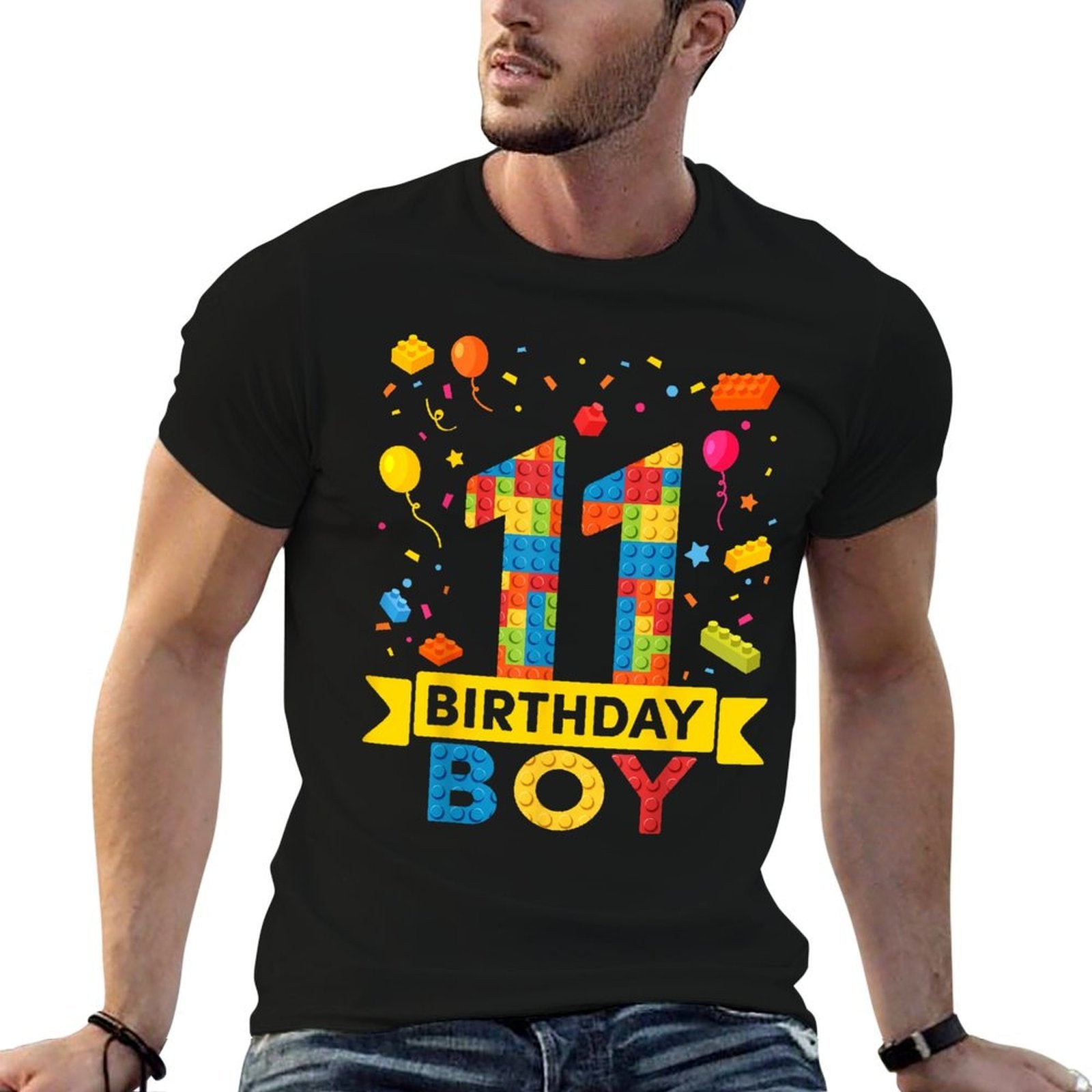 11 Year Old Building Blocks 11th Birthday Boy  Relaxed-fit T-Shirt