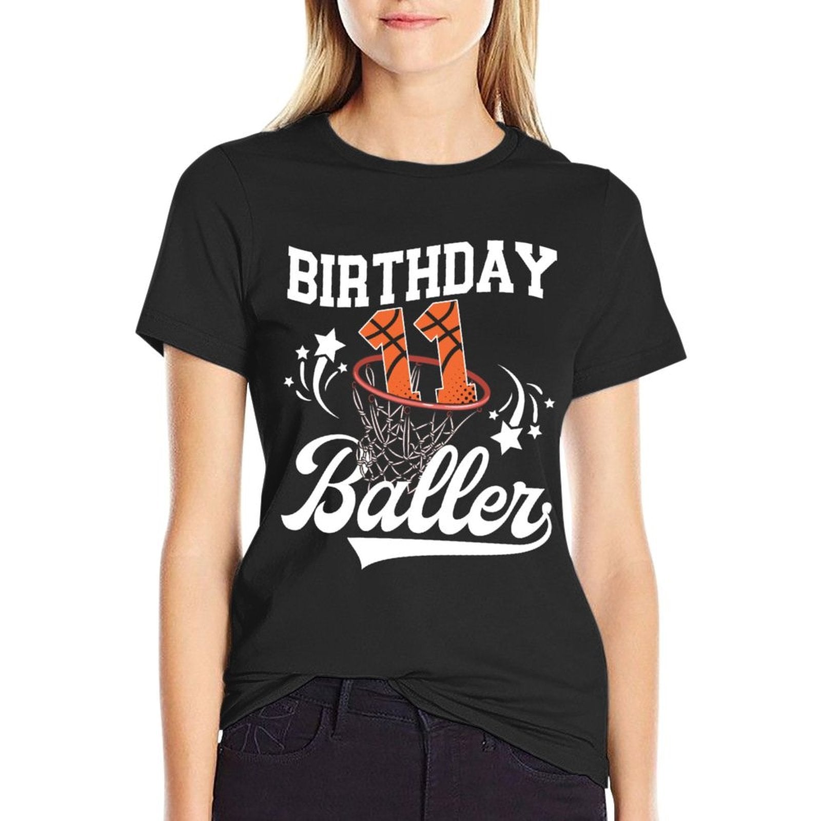 11th Basketball Birthday Eleven Year Old Basketball Player  Lightweight T-Shirt