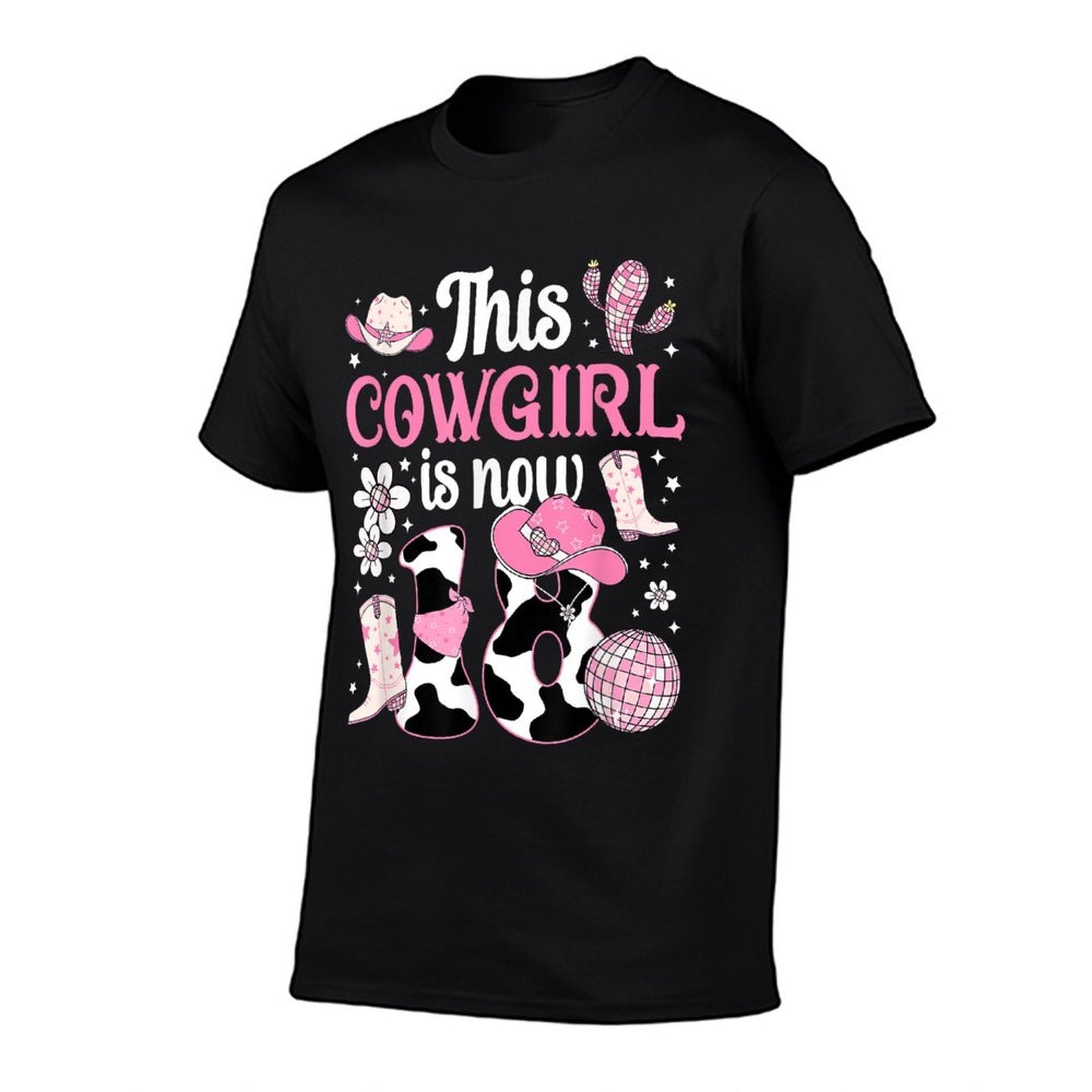 18th Birthday Cowgirl Eighteen Year Old Cow Girl Bday Party  Trendy Pattern T-Shirt