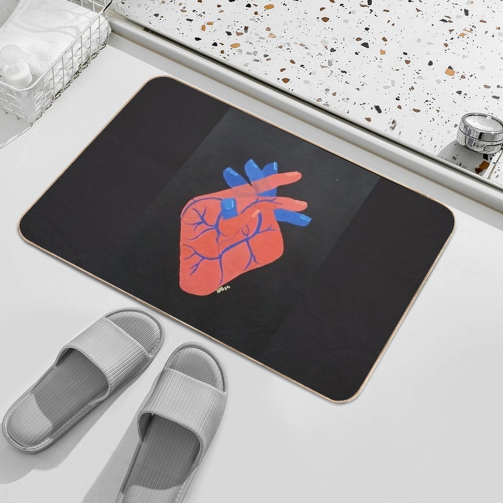 Holding My Heart  Versatile Bath Mat