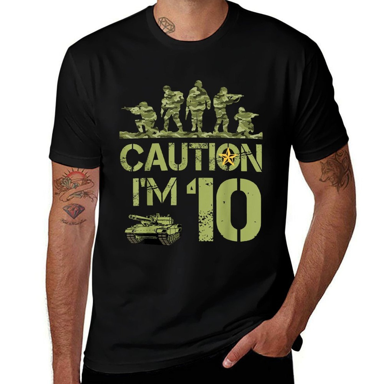 10th Birthday Military I'm 10 Year Old Soldier Camo Birthday  Versatile T-Shirt