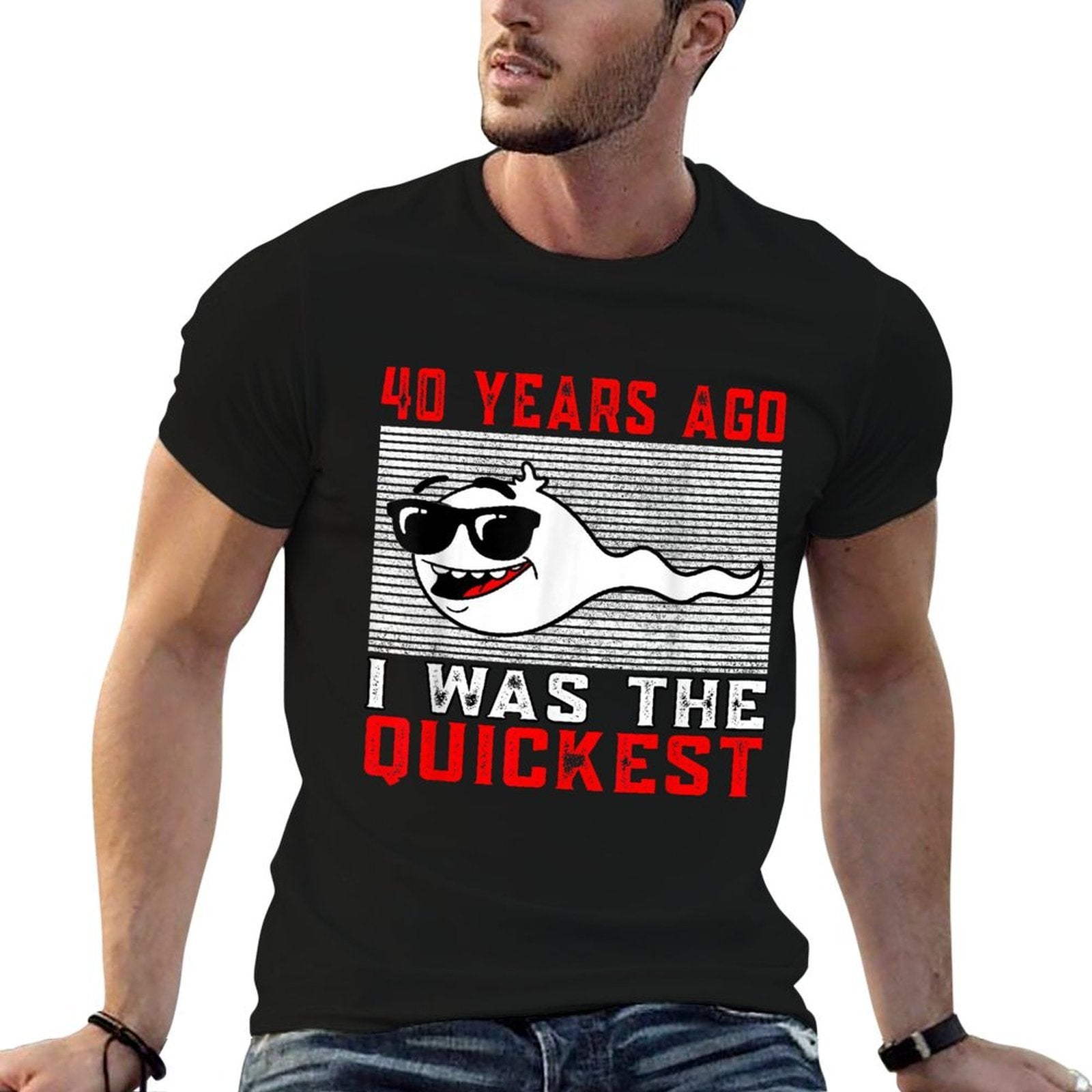 40 Years Ago I Was The Quickest 40th Birthday Funny  Easy-care T-Shirt