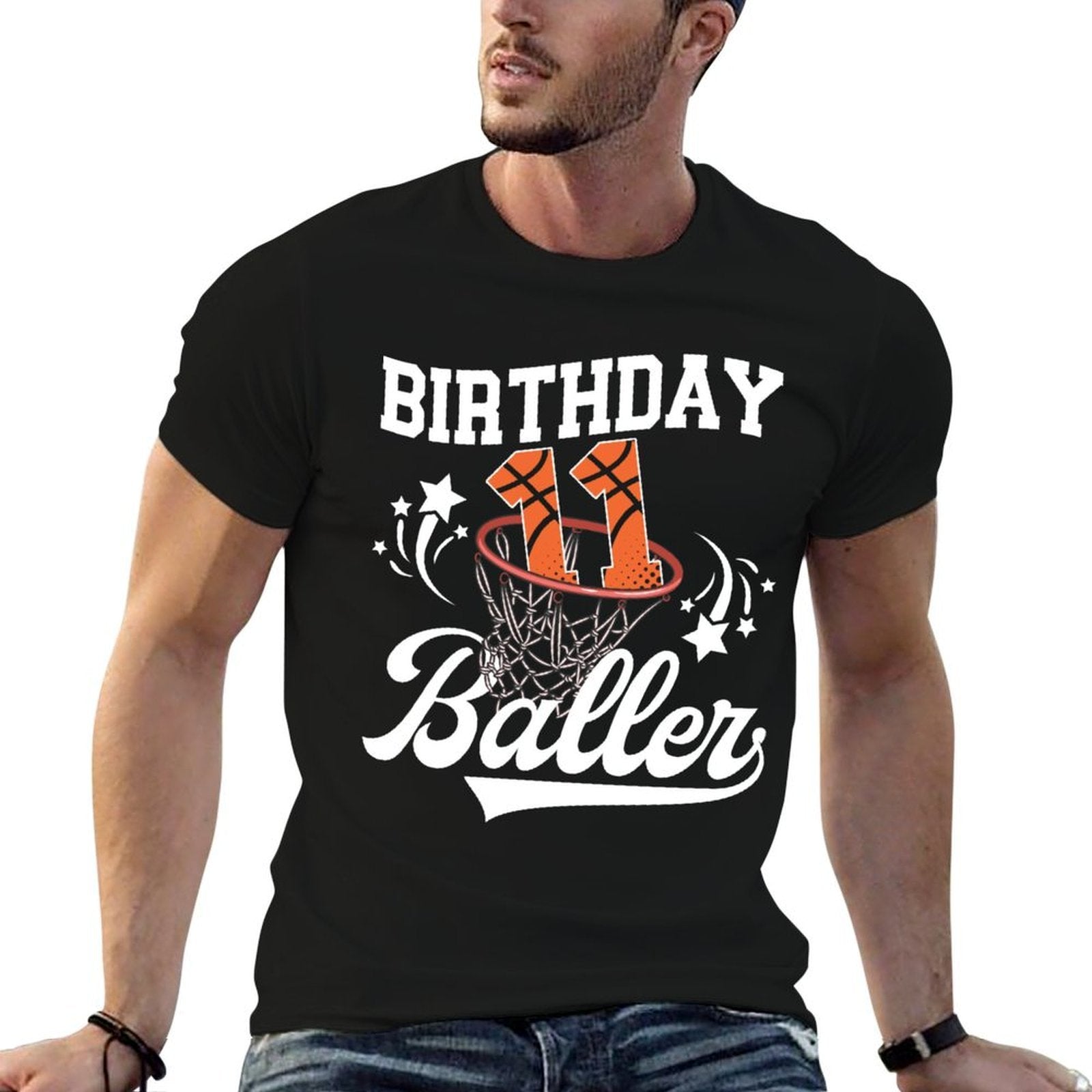 11th Basketball Birthday Eleven Year Old Basketball Player  Lightweight T-Shirt