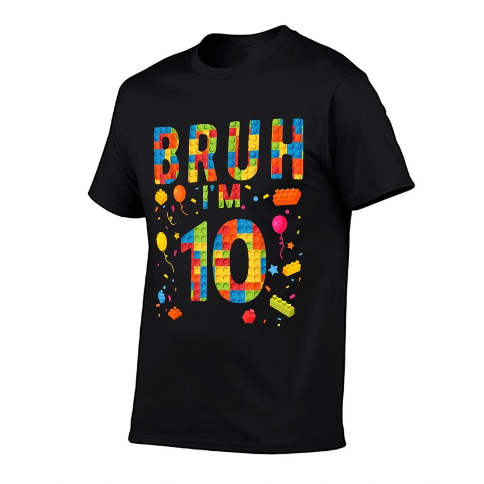 10 Year Old Building Blocks Bruh 10th Birthday Boy  Breathable T-Shirt
