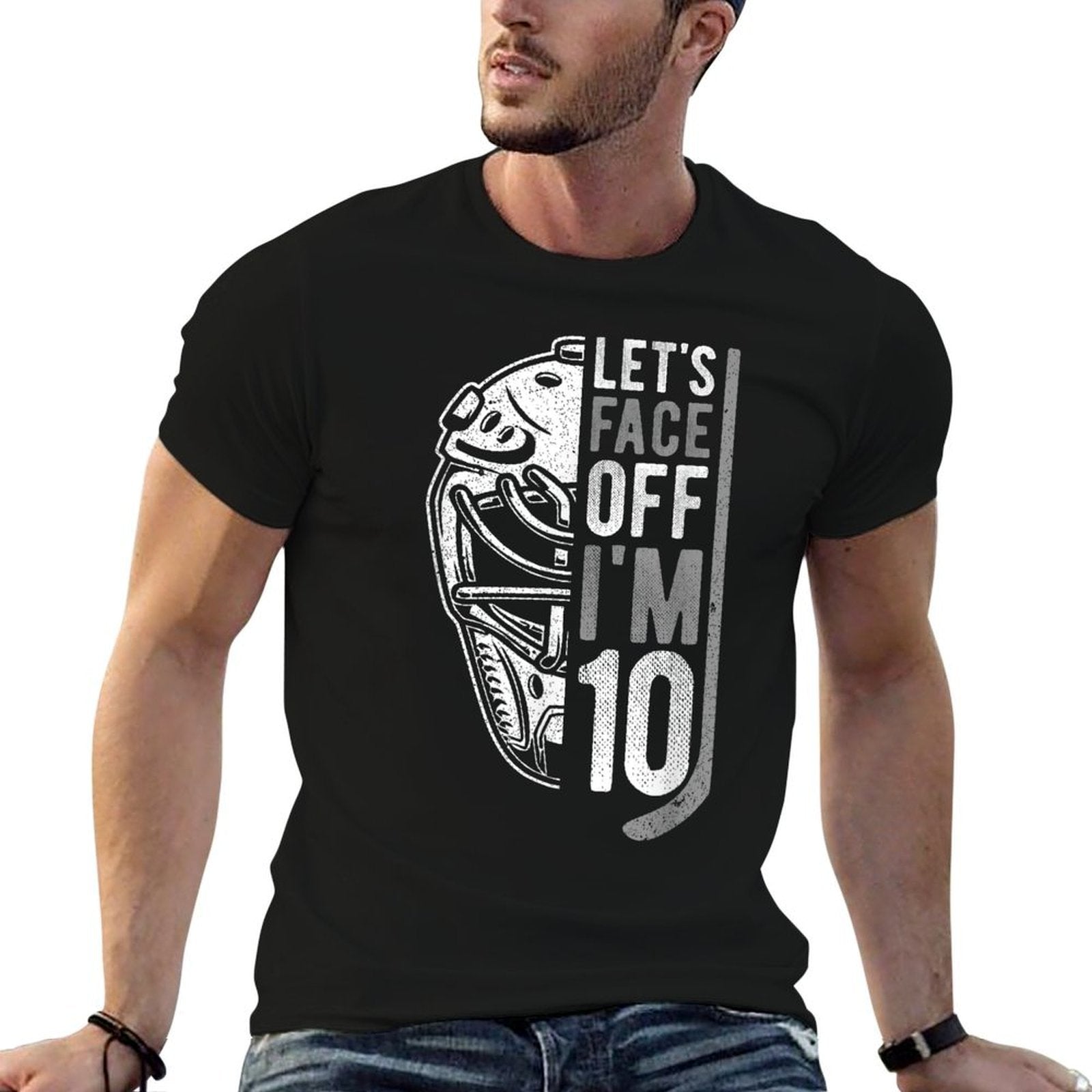 10th Birthday Ice Hockey Boy 10 Year Old Ice Hockey Player  Polyester Blend T-Shirt