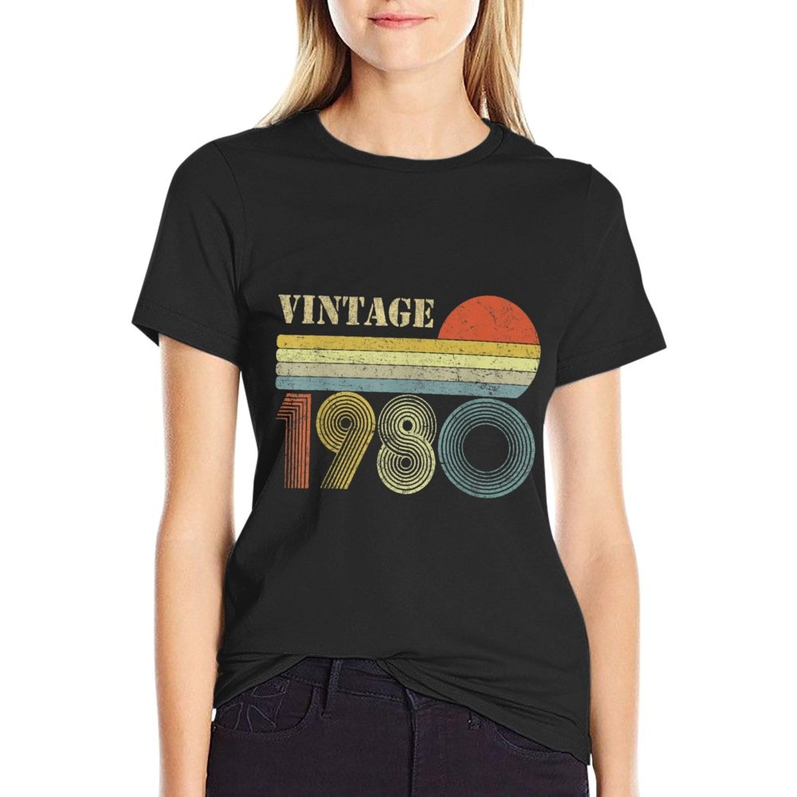 1980 40th Birthday Gift Vintage Retro Men Women 40 Years Old  Wrinkle-resistant T-Shirt