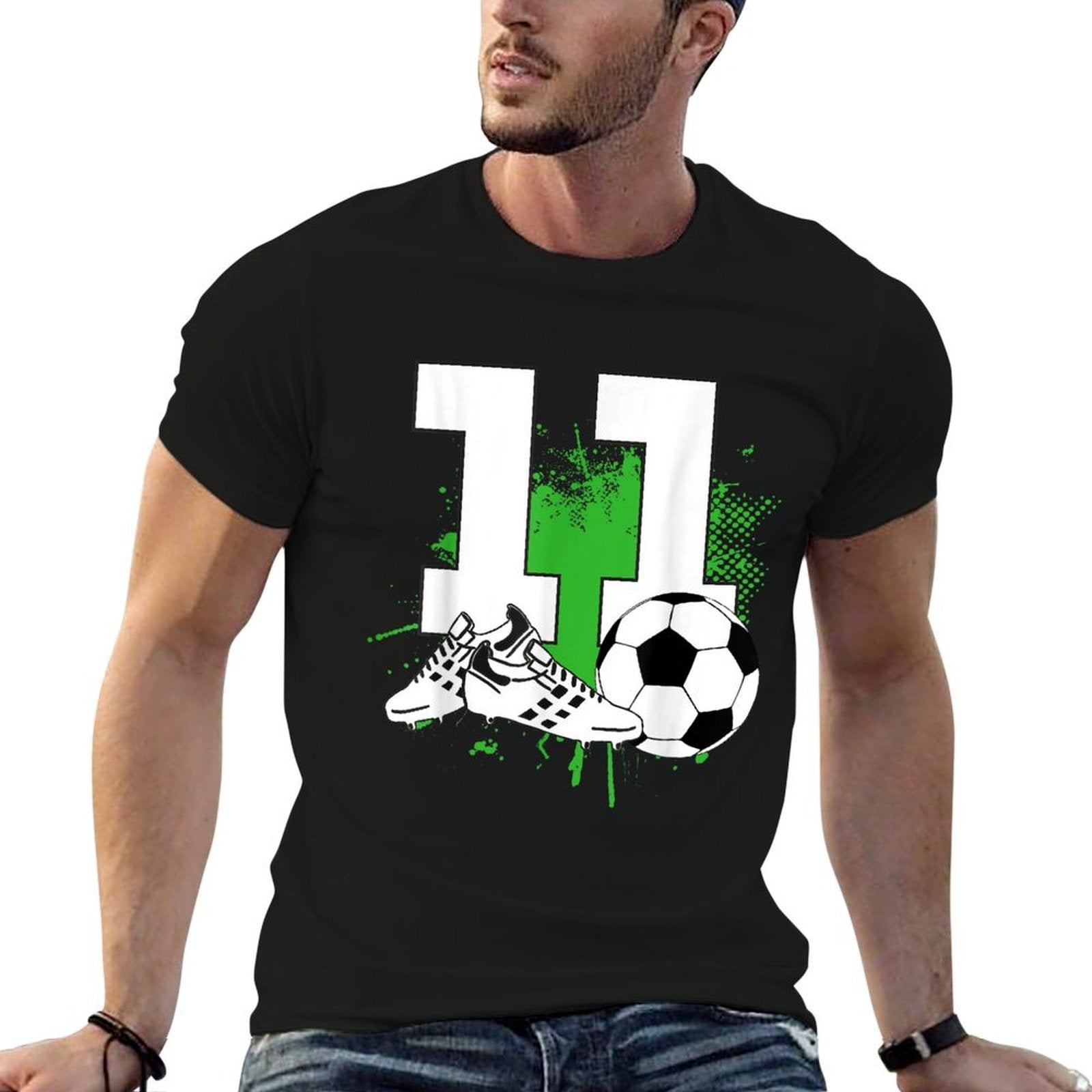 11st Birthday Boy 11 Years Footballer Football Birthday  Lightweight T-Shirt