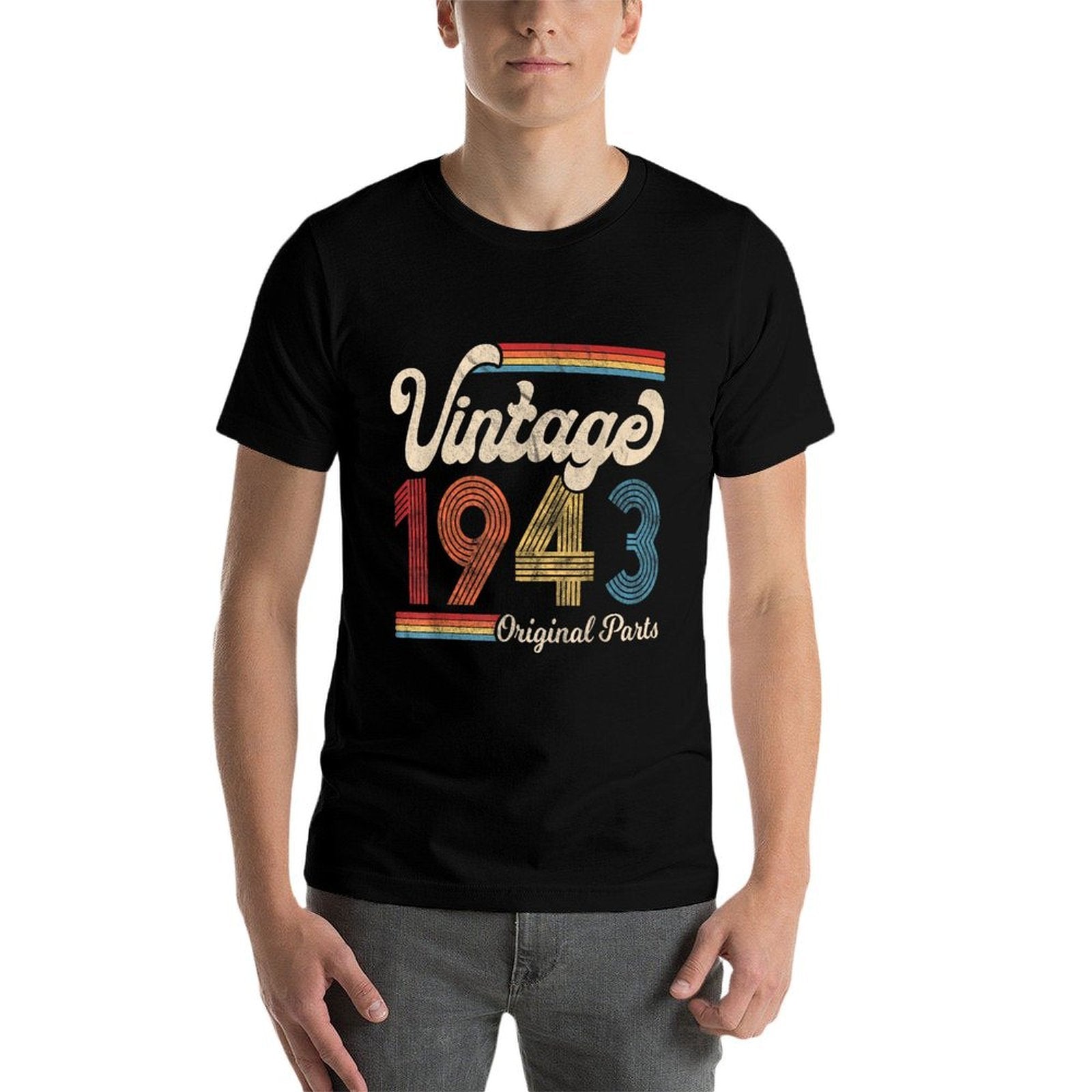 1943. Vintage 1943 Birthday Gift Men Women. Born Made 1943  Fade-proof Color T-Shirt