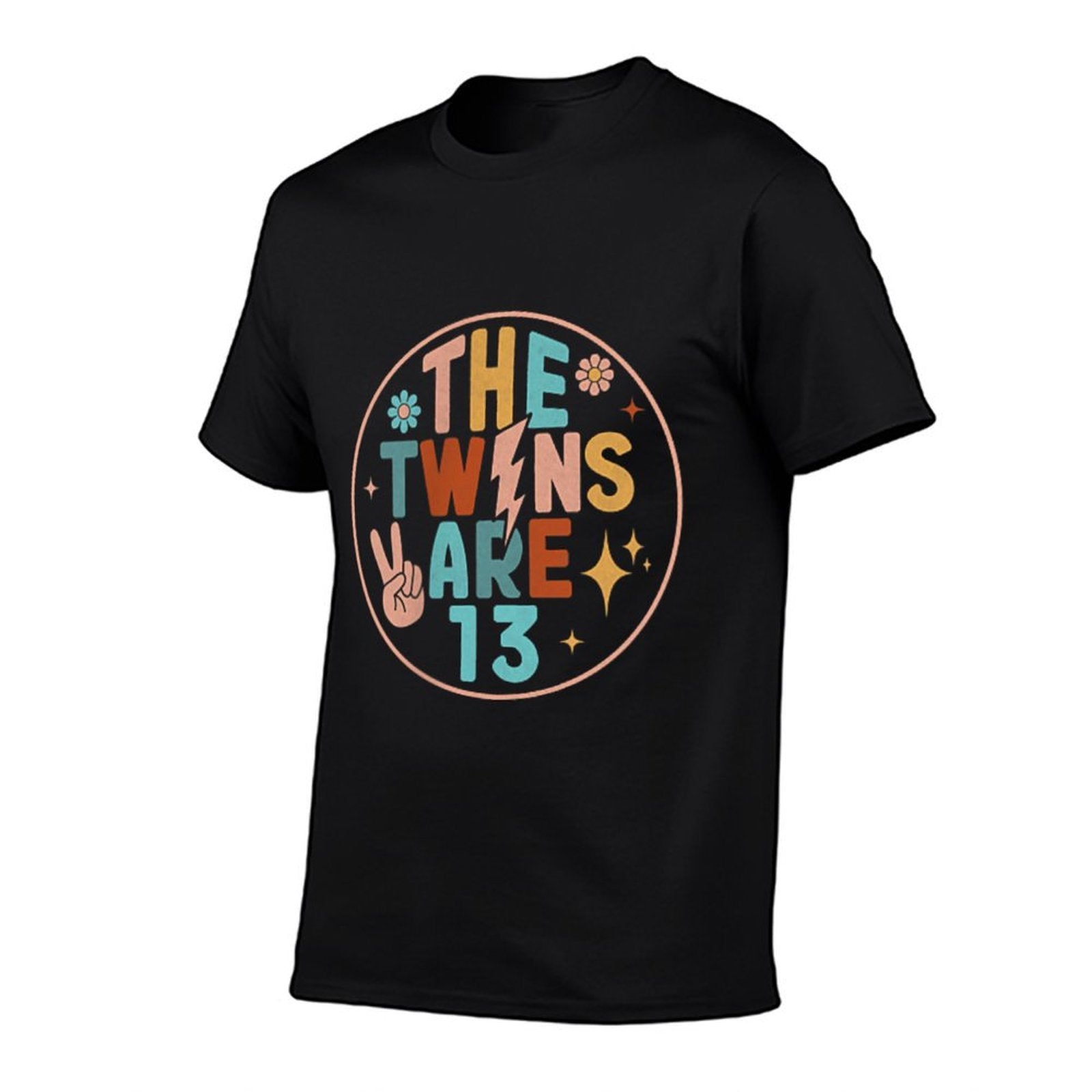 (2 SIDED) Twins 13th Birthday Party Groovy 13 Year Old Twin  Quick-drying T-Shirt