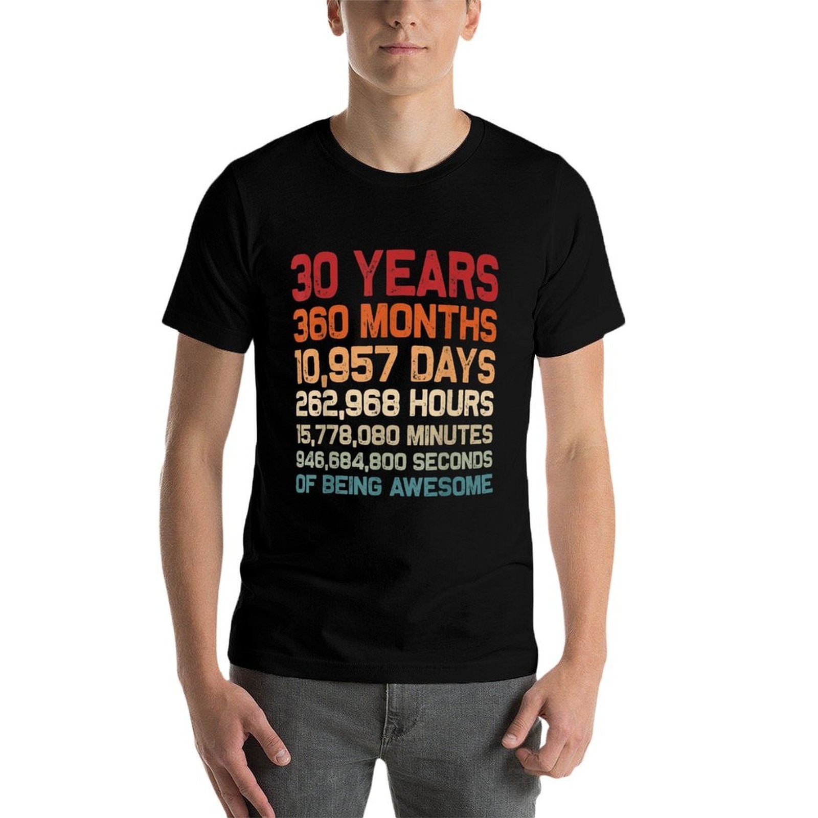 30 Years of Being Awesome Retro Vintage Funny 30th Birthday  Oversized Silhouette T-Shirt