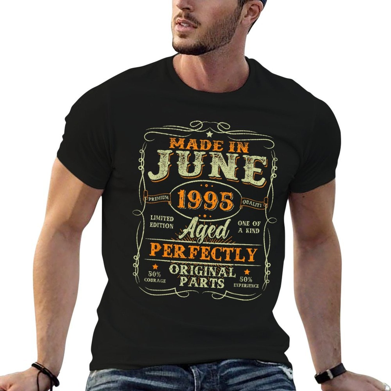 30 Years Old Made In June 1995 Vintage 30th Birthday Men Boy  Vintage-inspired T-Shirt