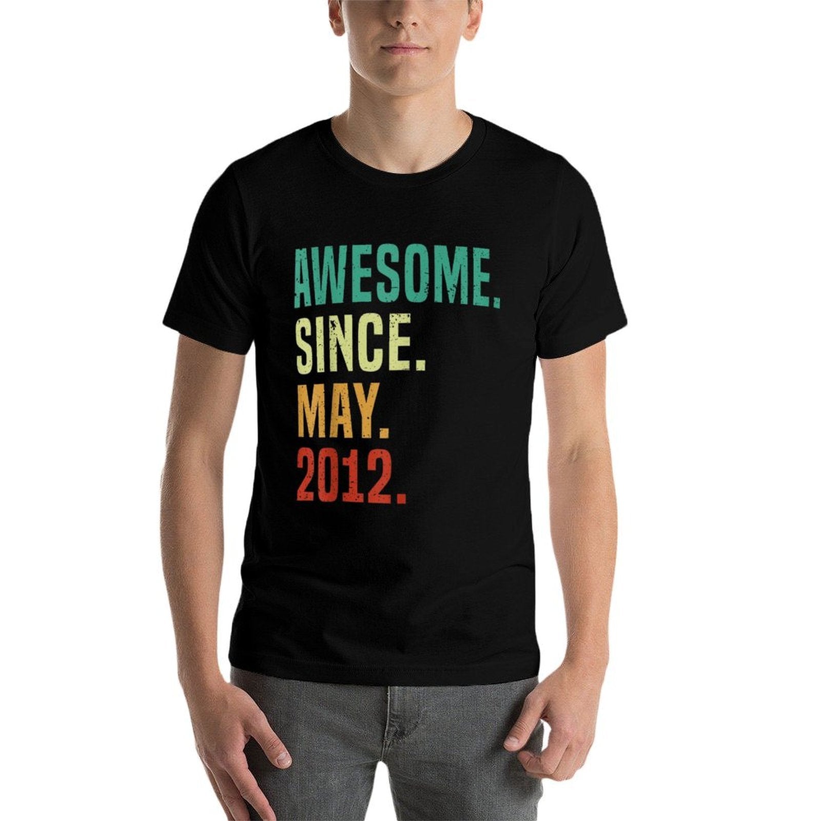 13 Years Old Awesome Since May 2012 13th Birthday  Heathered Texture T-Shirt