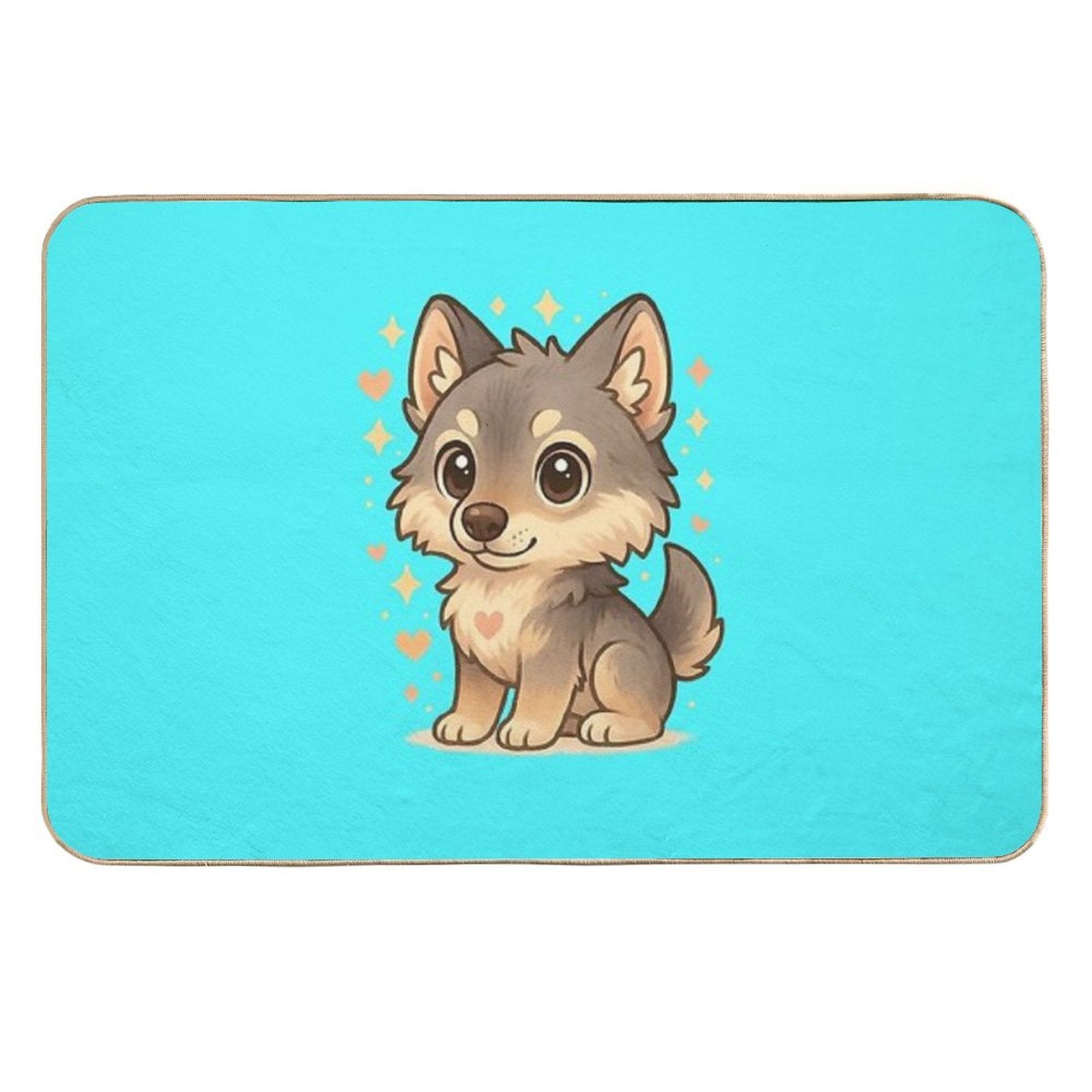 Kawaii Baby Wolf – Chibi Mascot  Easy Maintenance Bath Mat