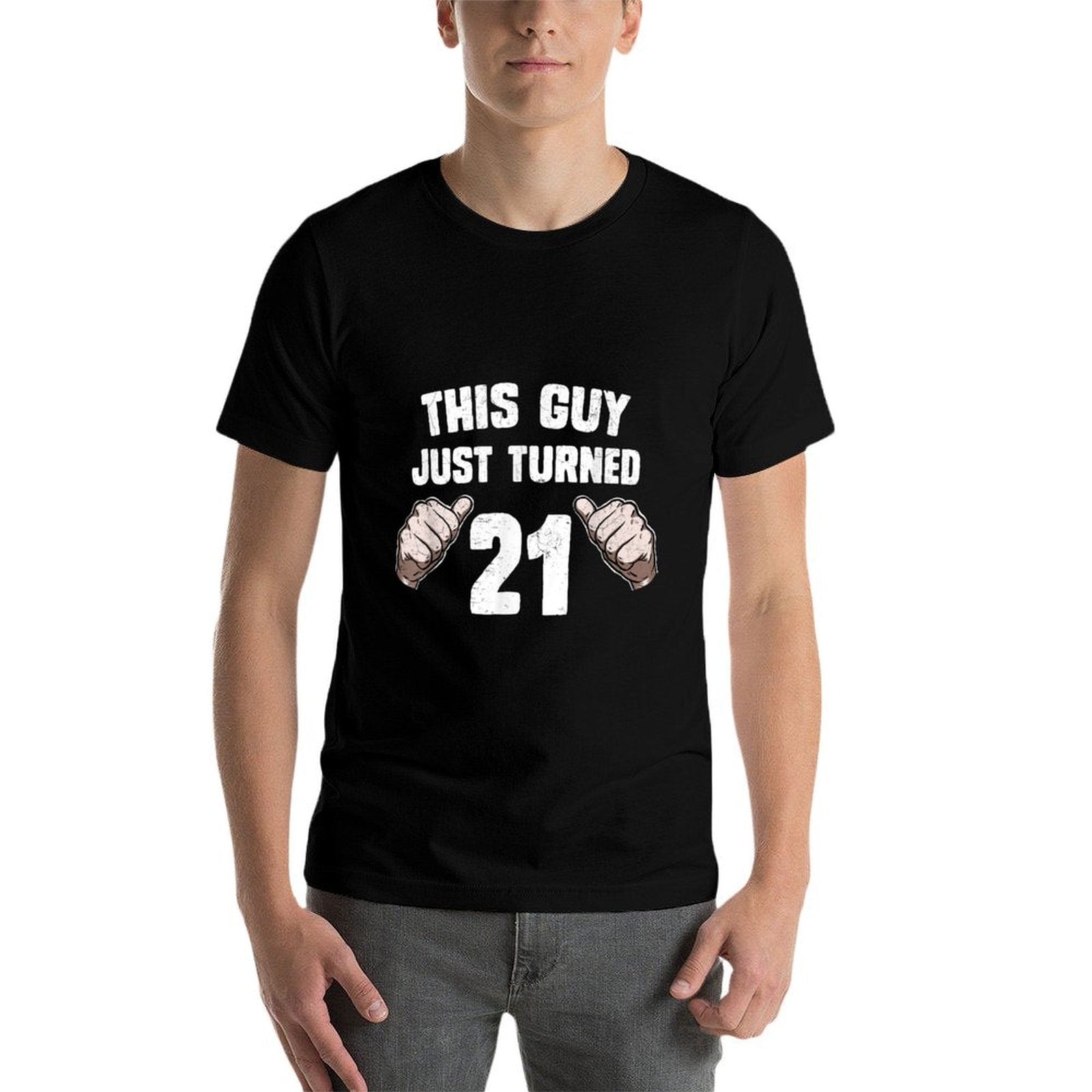 21st Birthday This Guy Thumbs Vintage Bday Gifts  Tagless Design T-Shirt