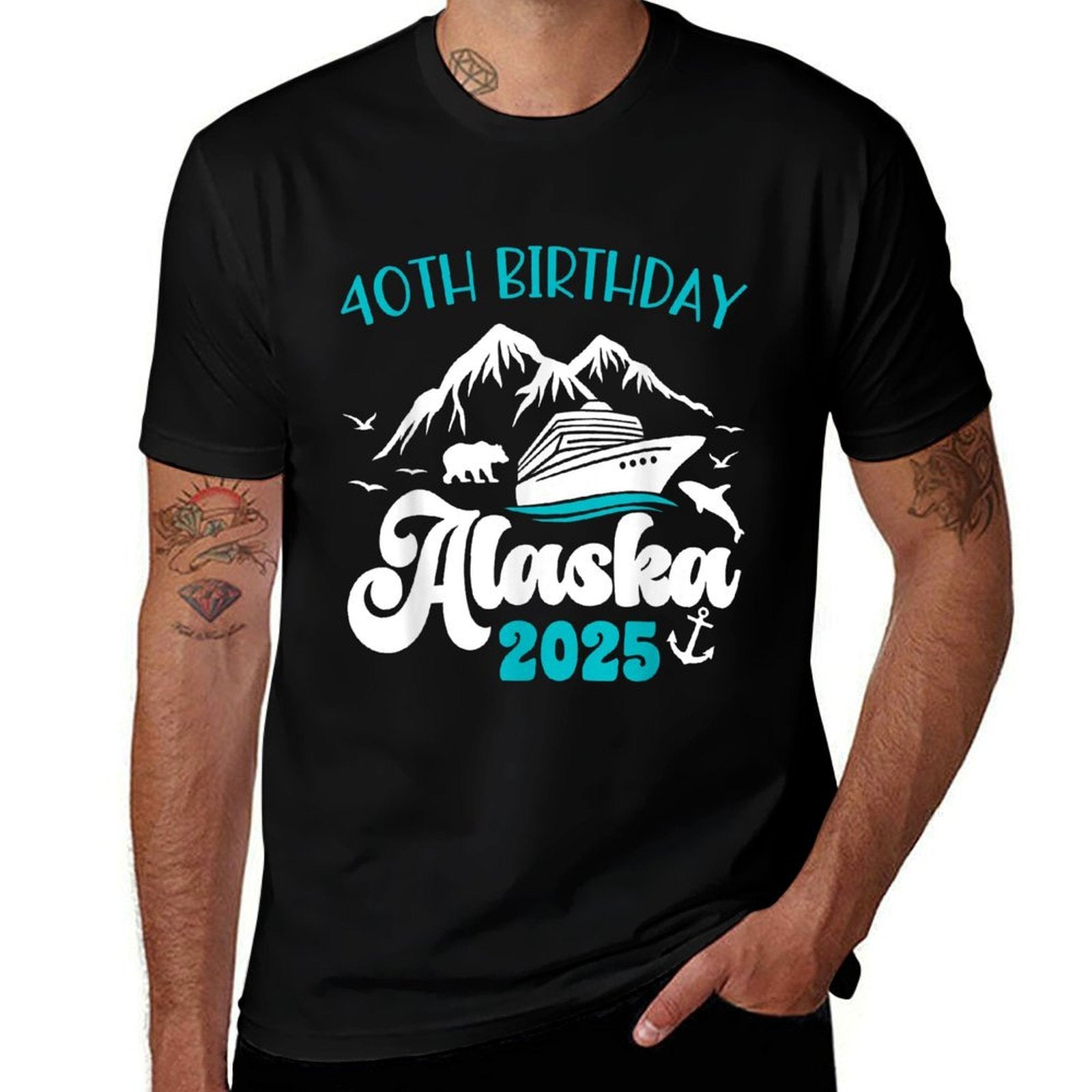 40th Birthday Alaska Cruise 2025 Matching Family Men Women Quick-drying T-Shirt