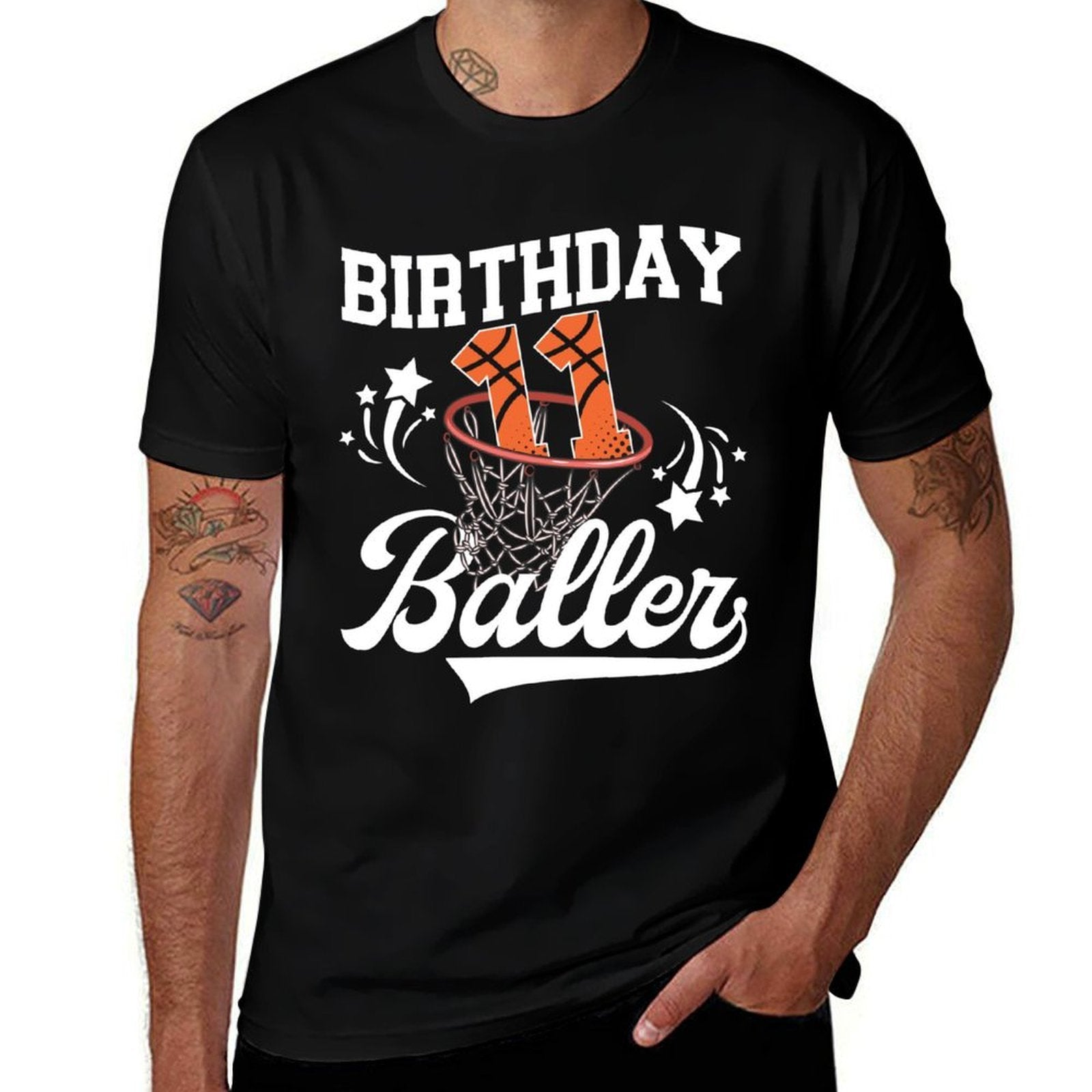 11th Basketball Birthday Eleven Year Old Basketball Player  Lightweight T-Shirt