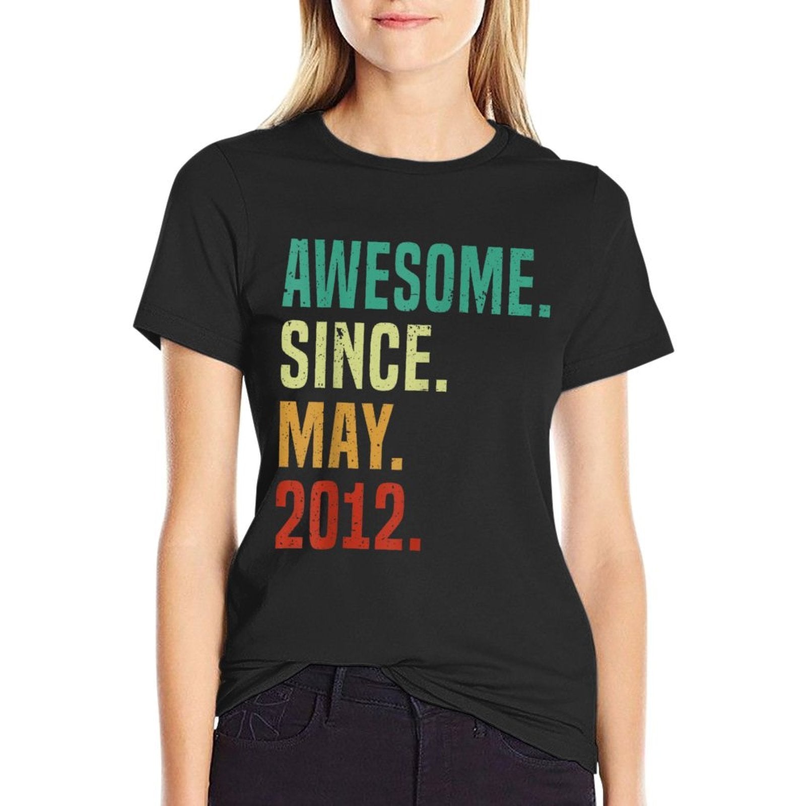 13 Years Old Awesome Since May 2012 13th Birthday  Heathered Texture T-Shirt