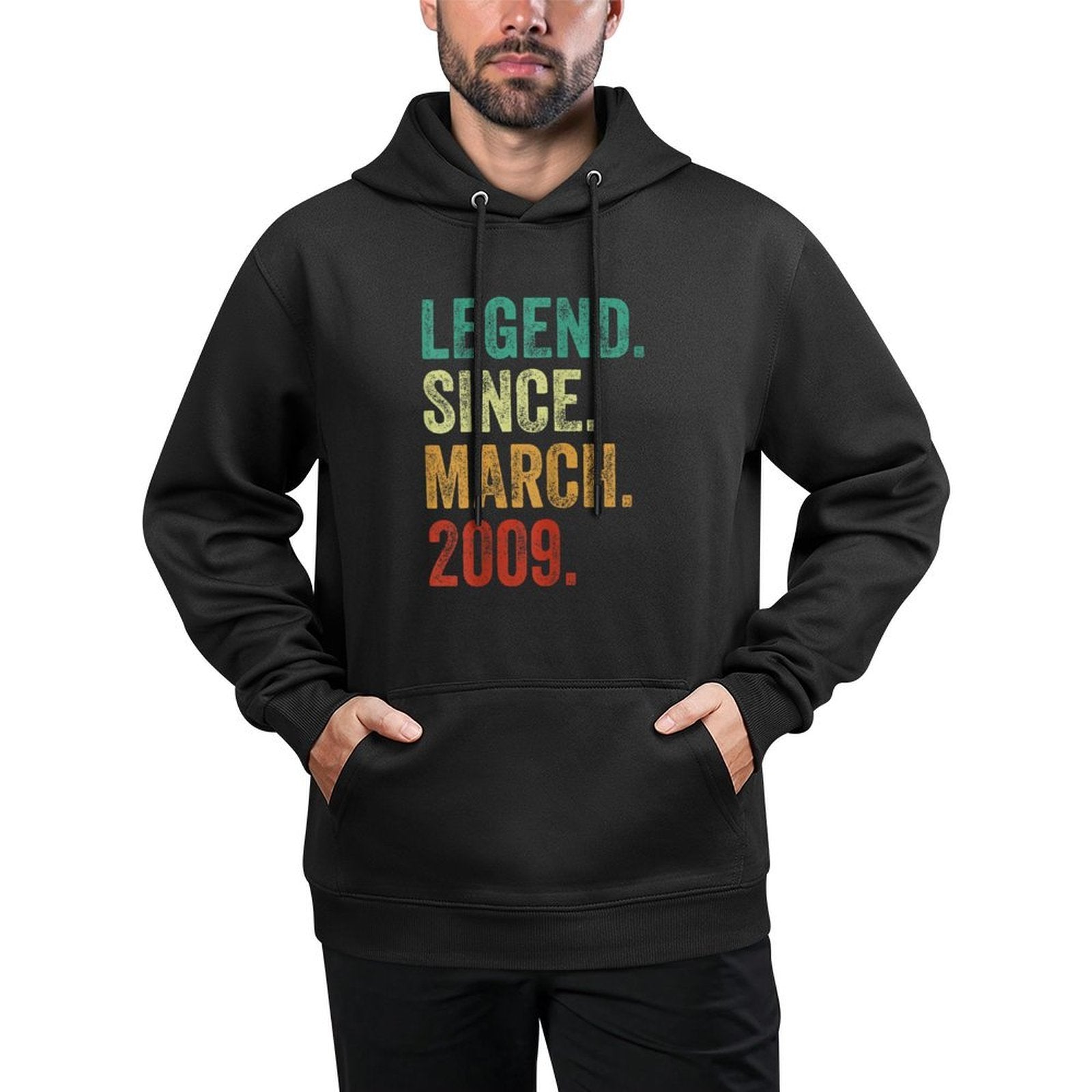 16 Years Old Legend Since March 2009 16th Birthday Medium-Weight Fabric Hoodie