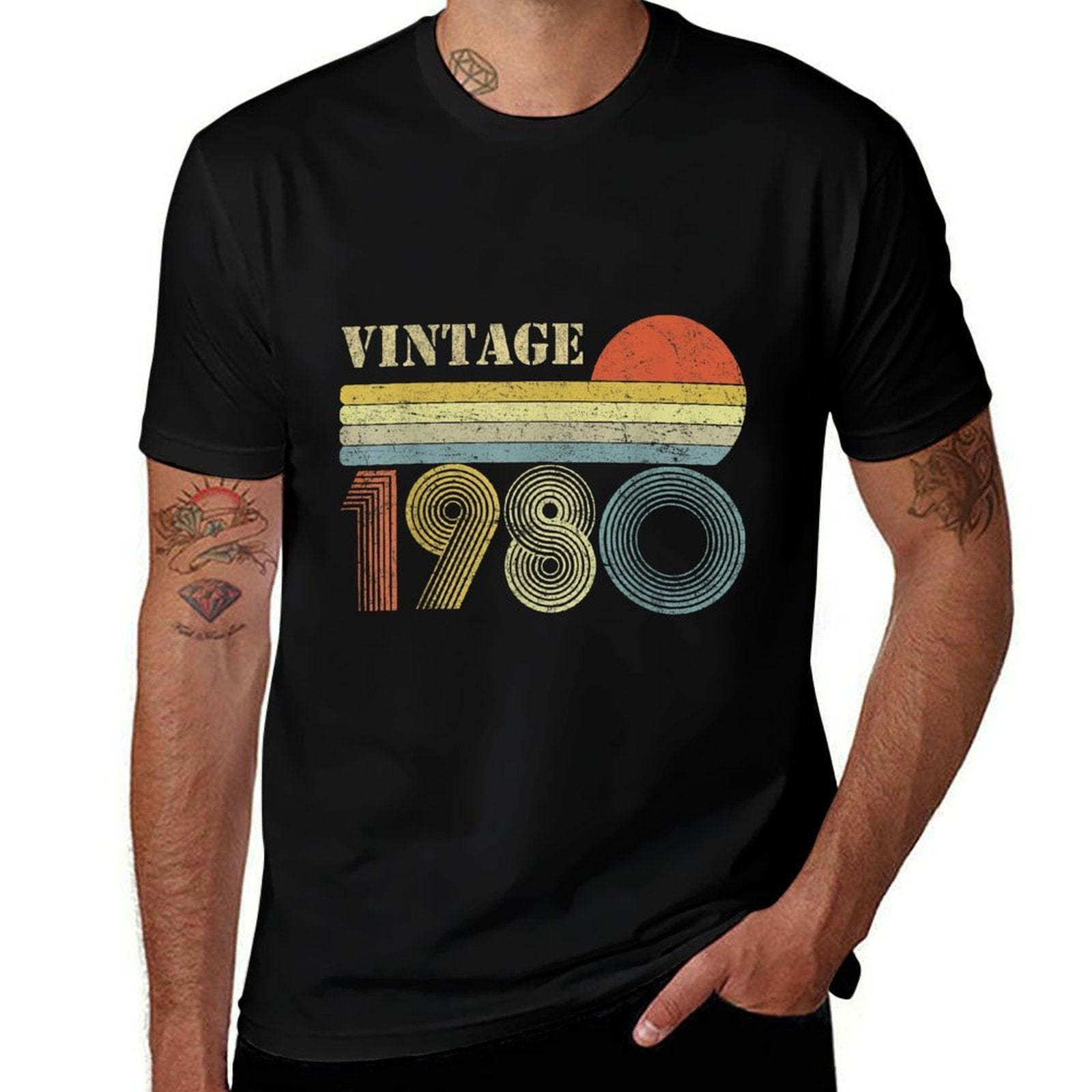 1980 40th Birthday Gift Vintage Retro Men Women 40 Years Old  Wrinkle-resistant T-Shirt