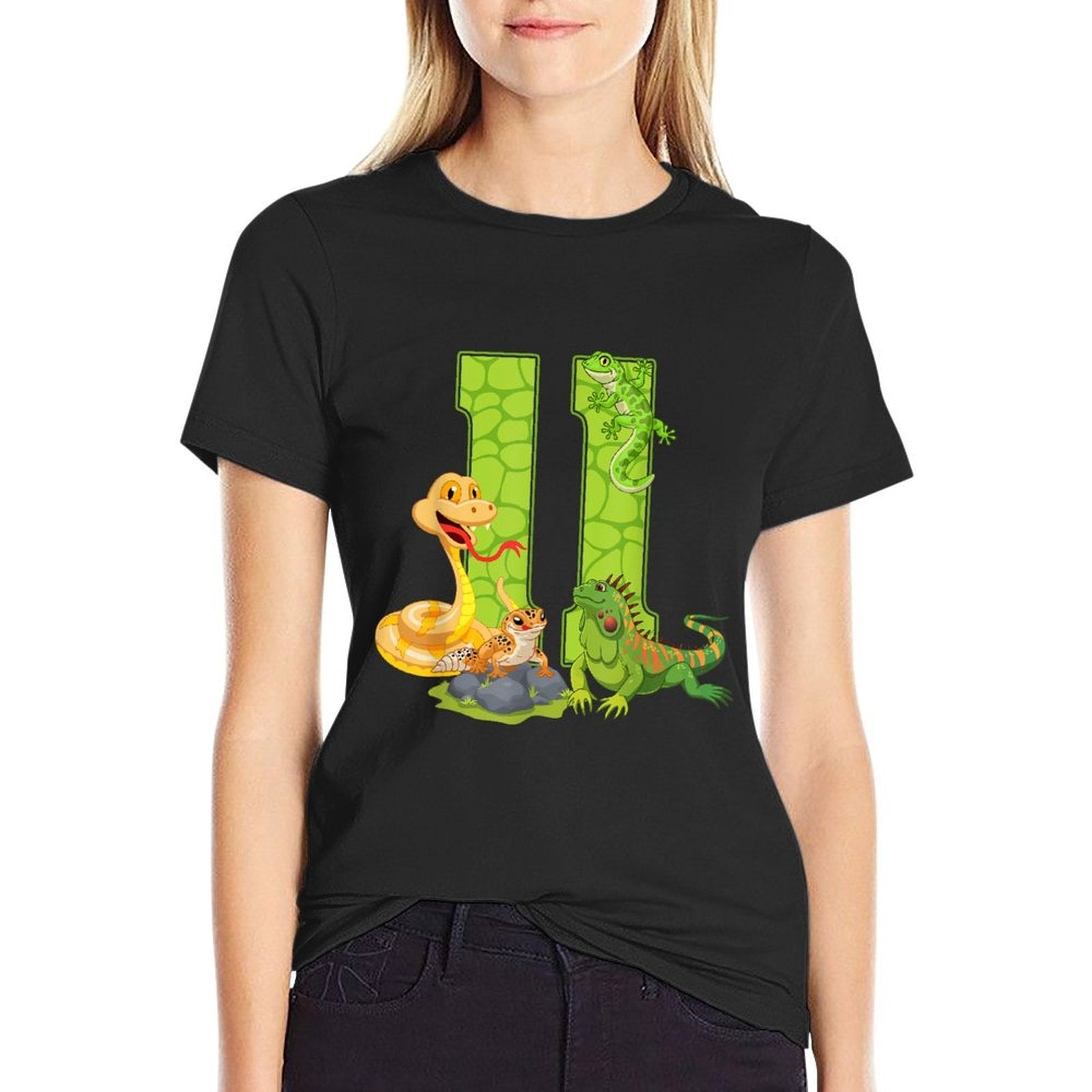 11th Birthday Snake Lizard Reptile 11 Year Old Birthday Part  Vintage-inspired T-Shirt